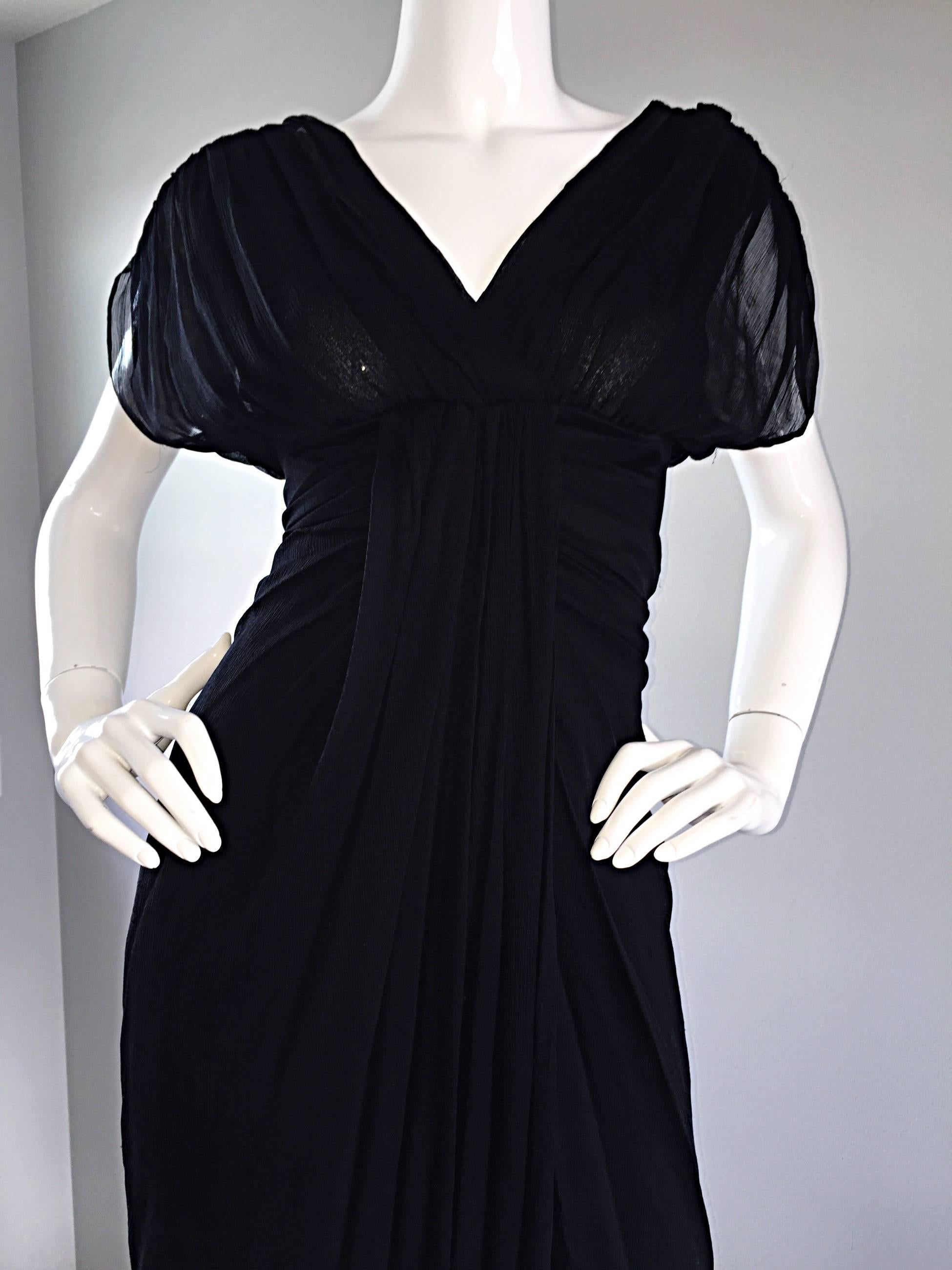 black silk chiffon dress