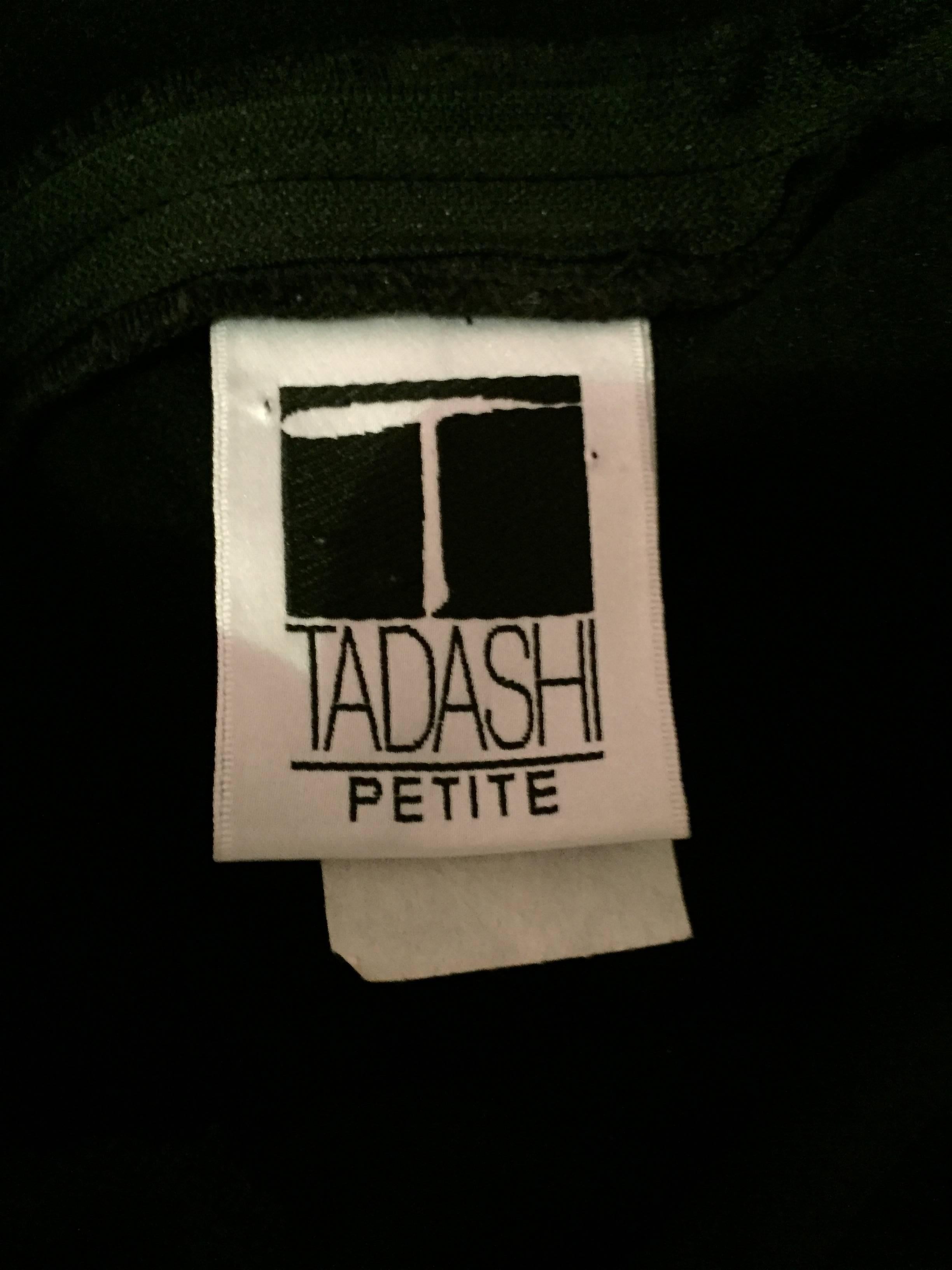 Vintage Tadashi Shoji 1990s 90s Black Lace Off - Shoulder Cocktail Dress LBD  3