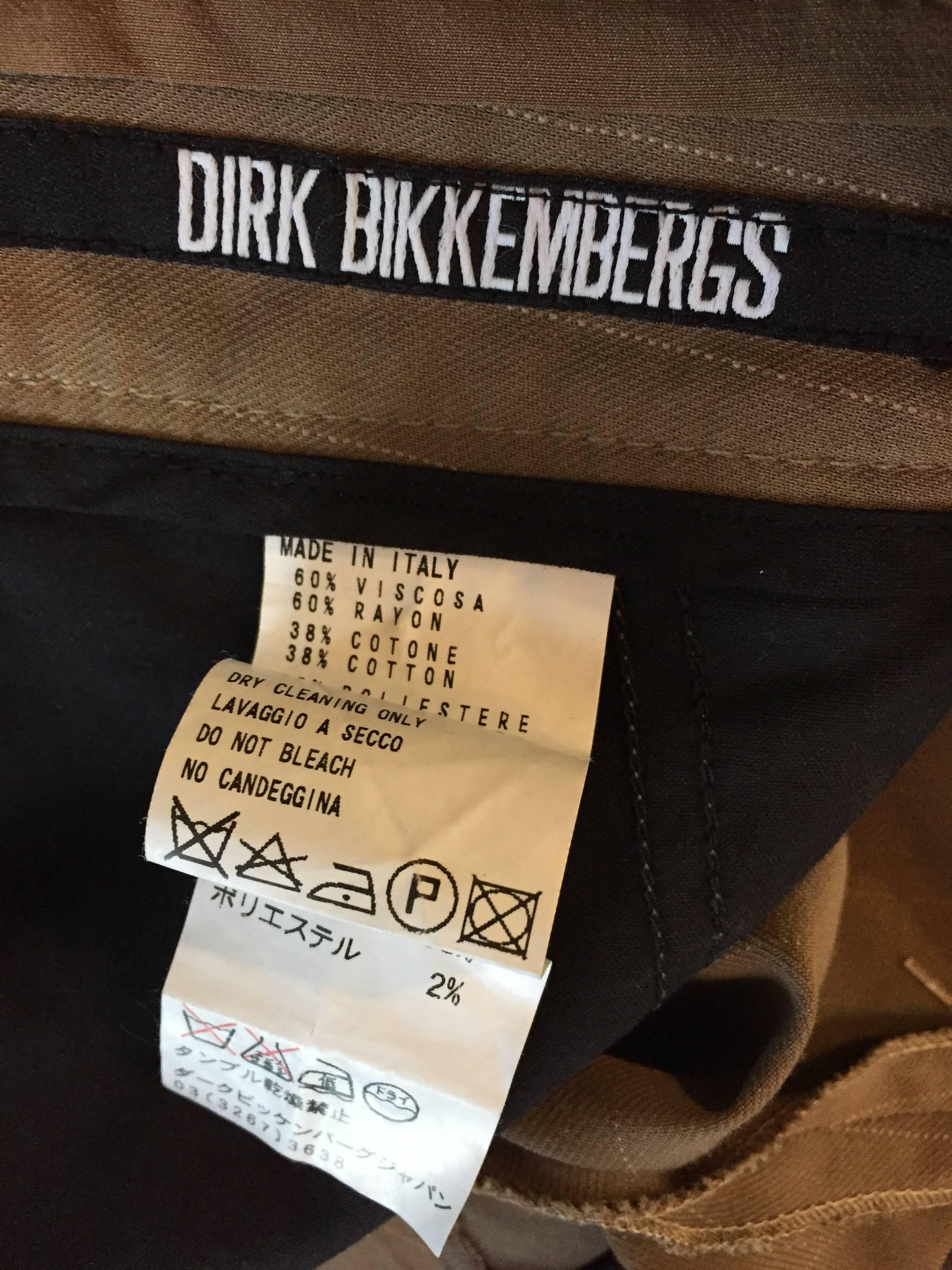Rare Dirk Bikkembergs Ultra High Waisted Corset Brown Pinstripe Flare Leg Pants For Sale 3