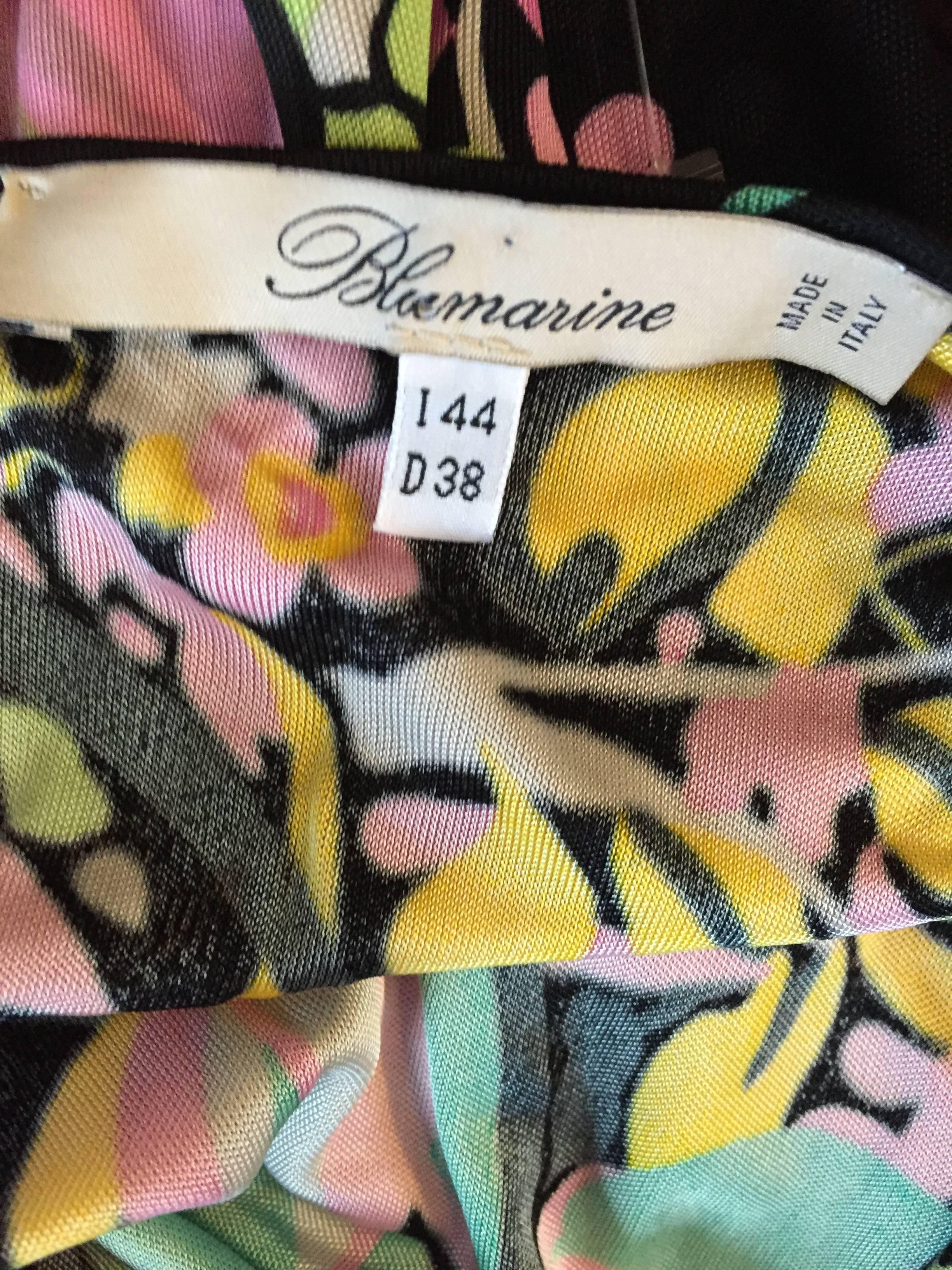 Beautiful Blumarine by Anna Molinari Black Rayon Jersey 1930s Style Dress + Belt For Sale 5