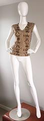 Tom Ford For Yves Saint Laurent Reptile Snake Print Lightweight Wool Top / Vest