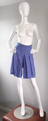 1980s Emanuelle Khanh Vintage High Wasited Periwinkle Blue Shorts Made in France