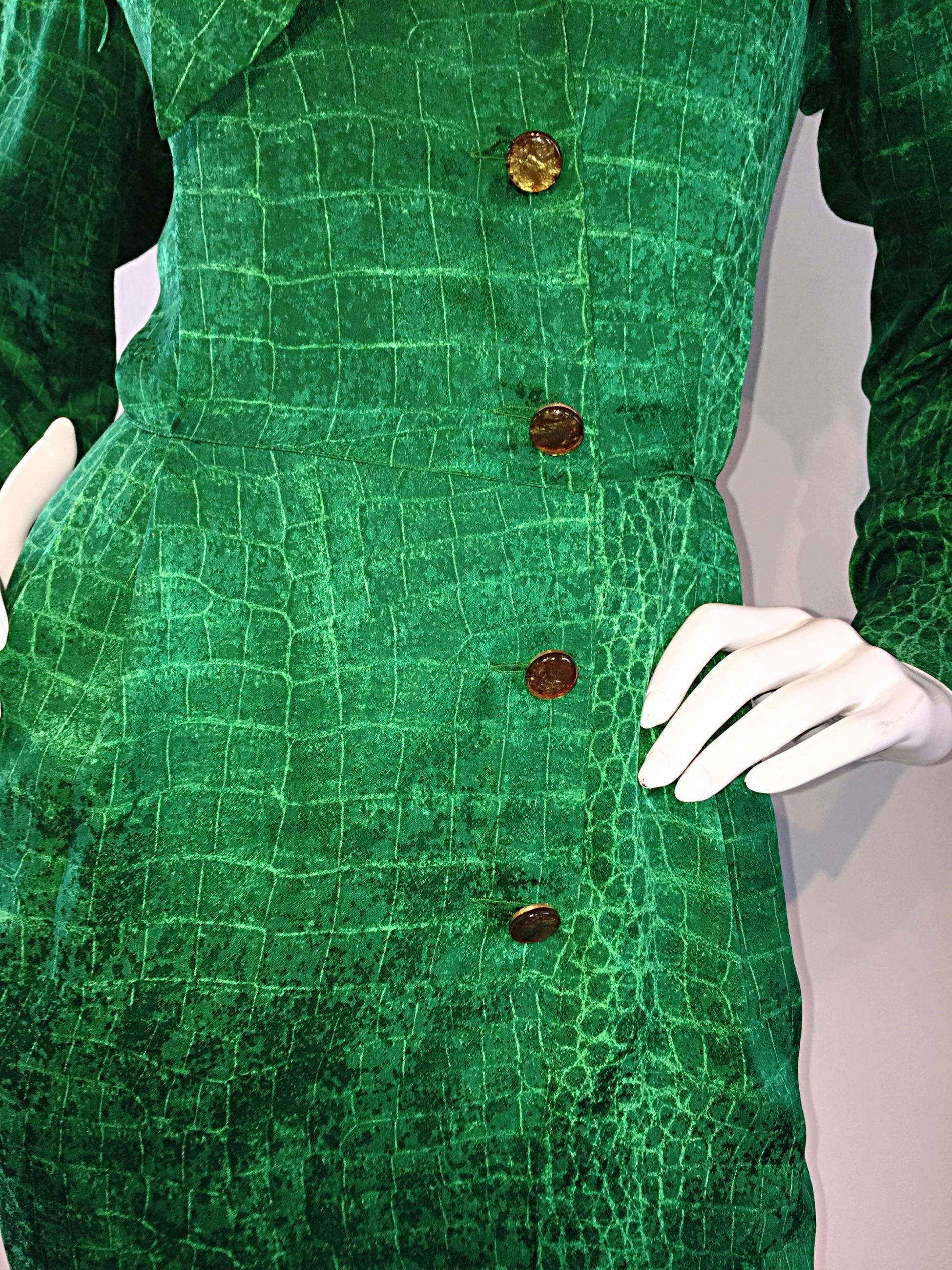 green alligator dress