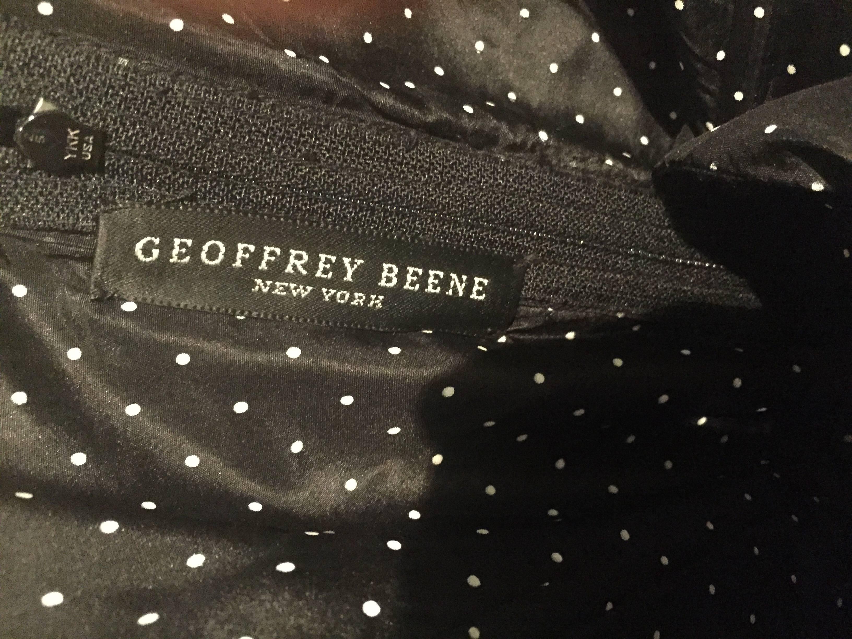 Vintage Geoffrey Beene 1990s Black and White Polka Dot Vintage Strapless Dress  For Sale 4