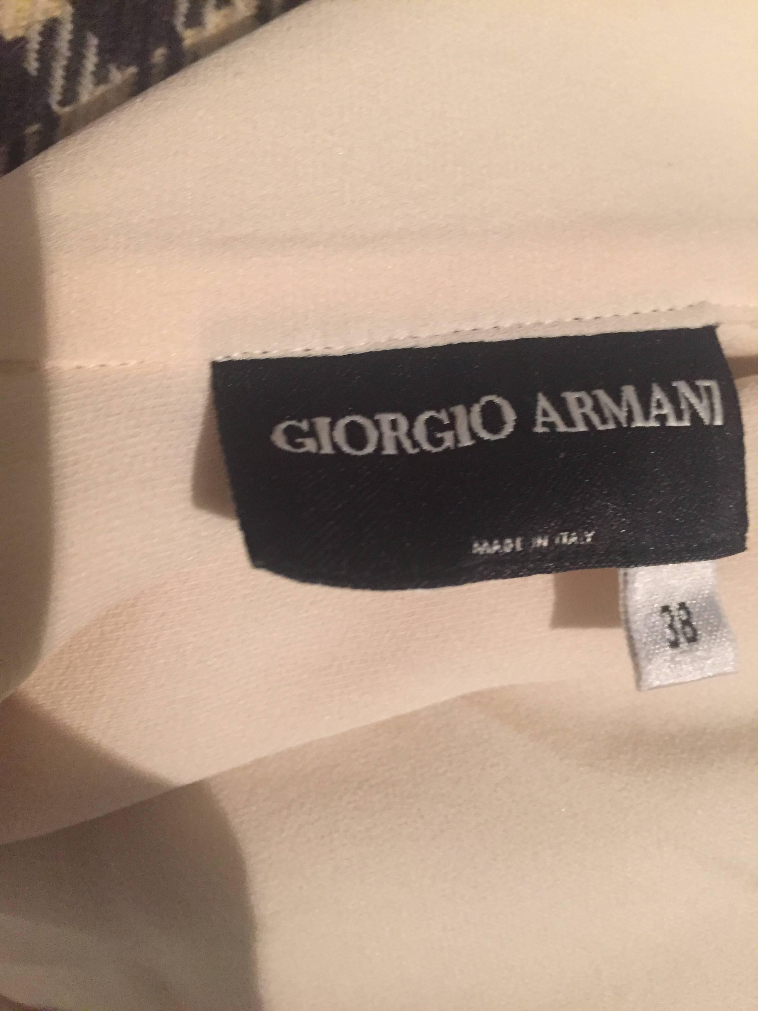 Vintage Girogio Armani 1990s Ivory One Shoulder 90s Silk Cropped Blouse / Top  For Sale 4