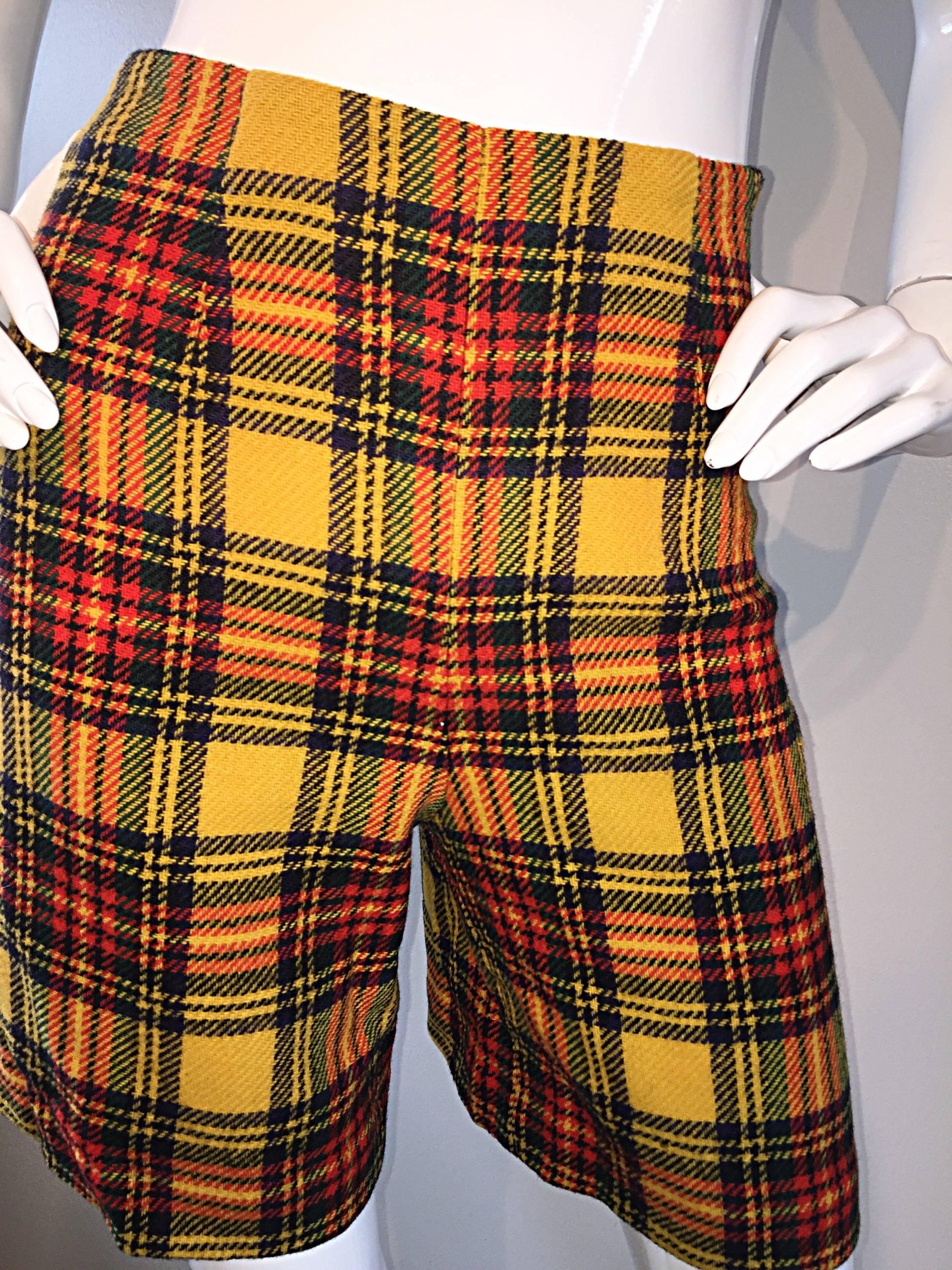 yellow plaid shorts