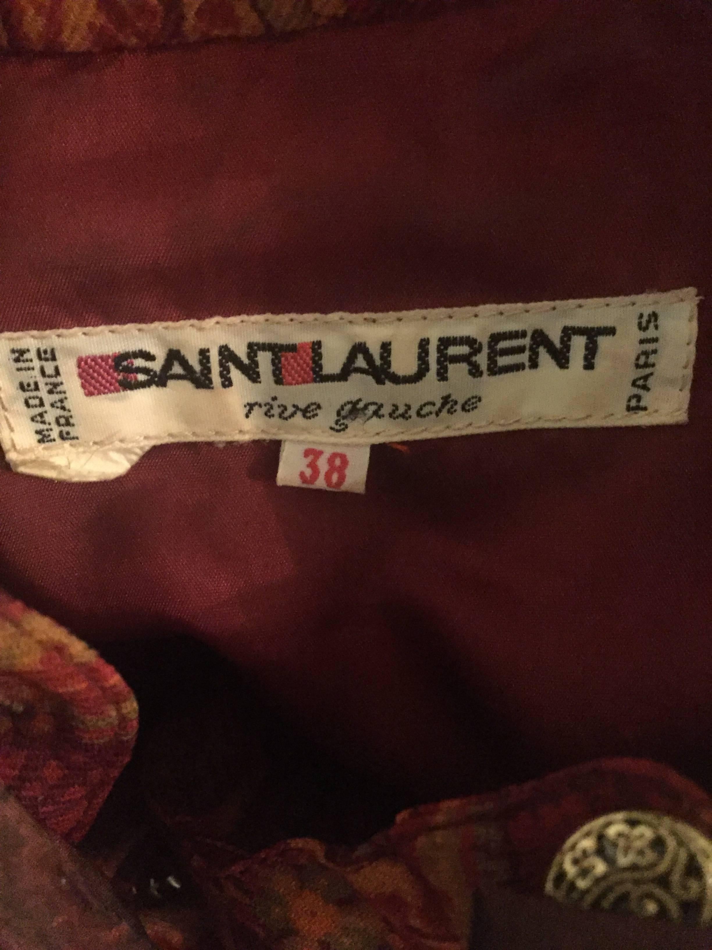 Vintage Yves Saint Laurent ' Rive Gauche ' Russian Collection Paisley Blouse YSL 3