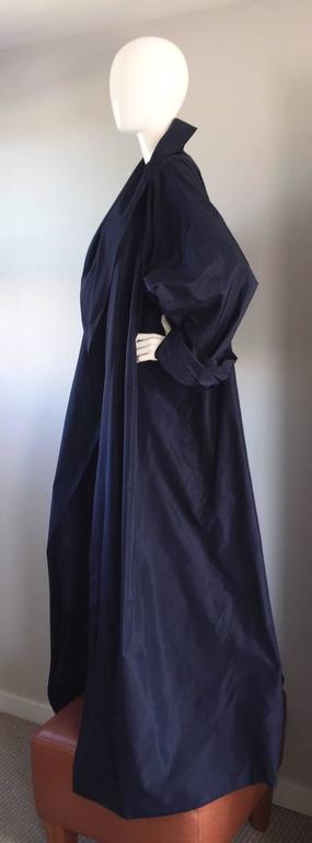 Dramatic Vintage Pamela Dennis Couture Navy Blue Silk Opera Coat ...