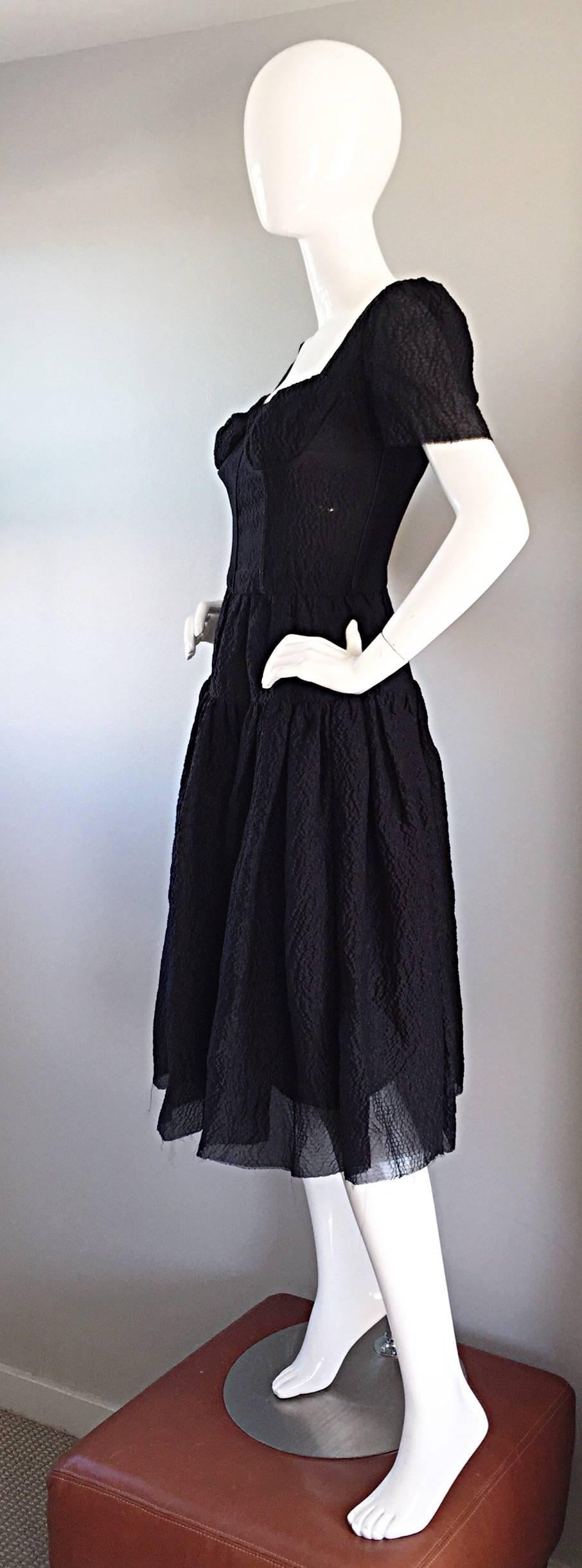 Stunning Dolce & Gabbana Black Silk Sequin Bustier Dress From Spanish Collection 2