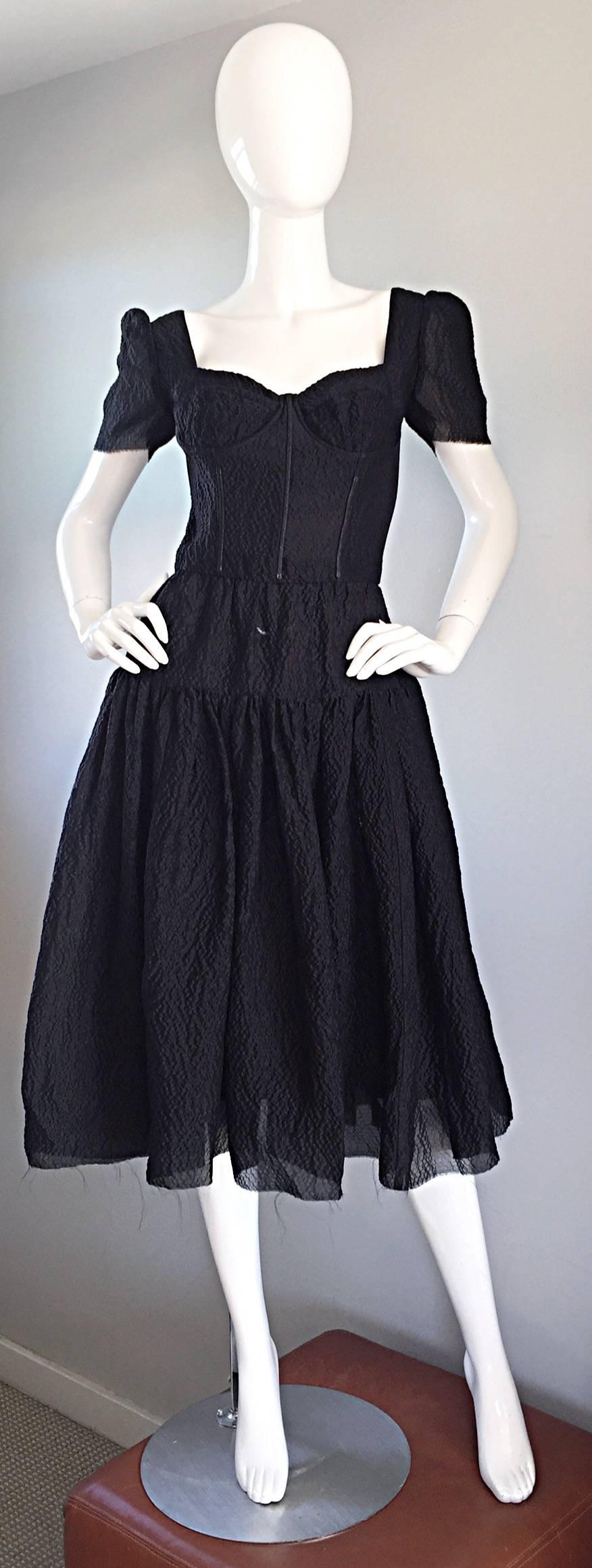 Stunning Dolce & Gabbana Black Silk Sequin Bustier Dress From Spanish Collection 4