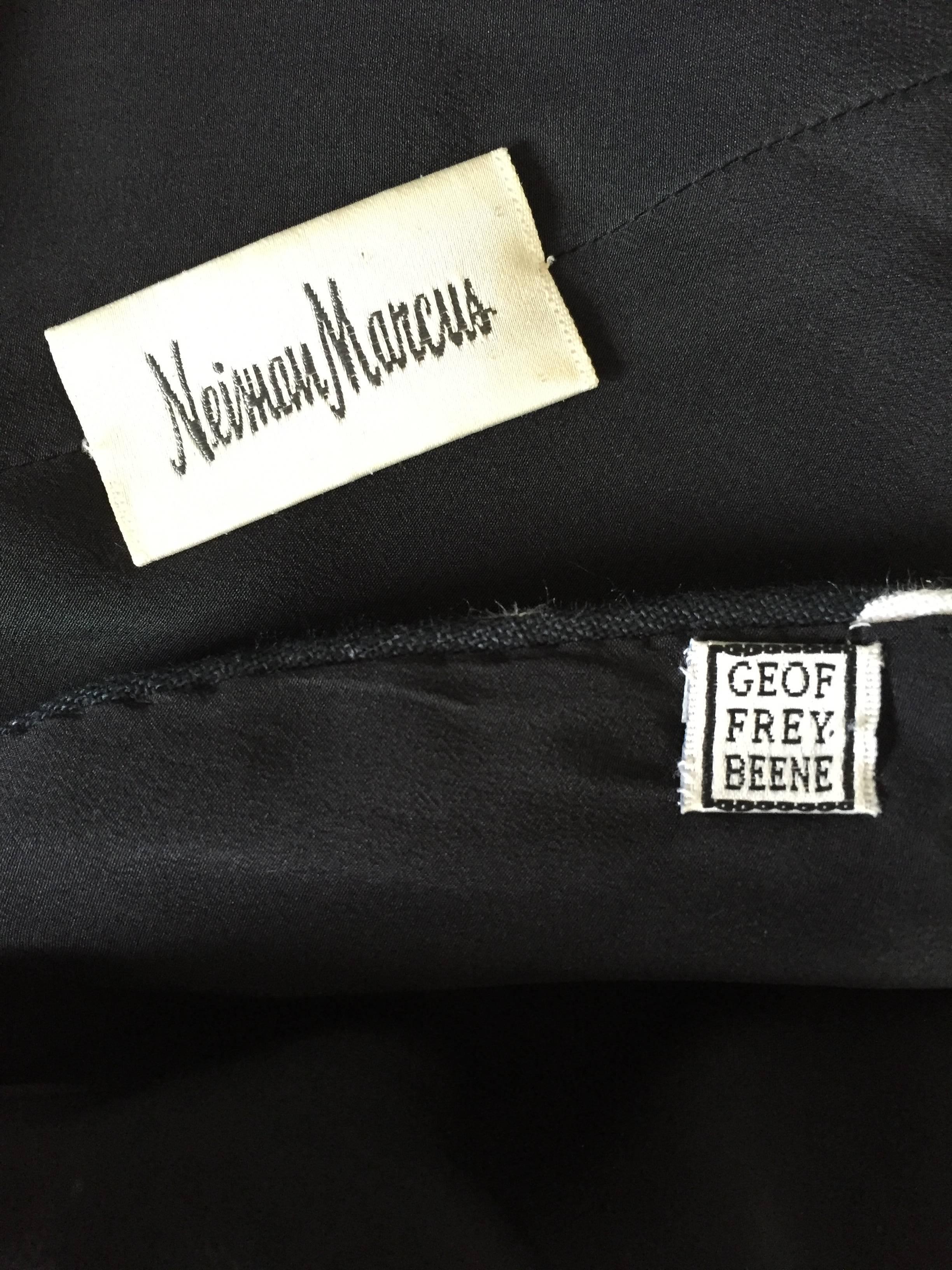 Vintage Geoffrey Beene Neiman Marcus Black and White Polka Dot Mini Linen Dress 6