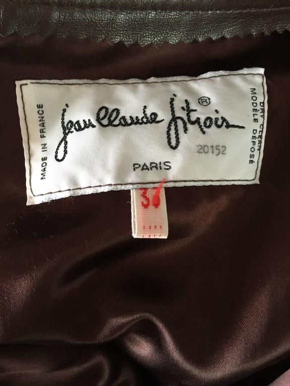 90s Jean Claude Jitrois Vintage Chocolate Brown Leather Sexy BodyCon ...