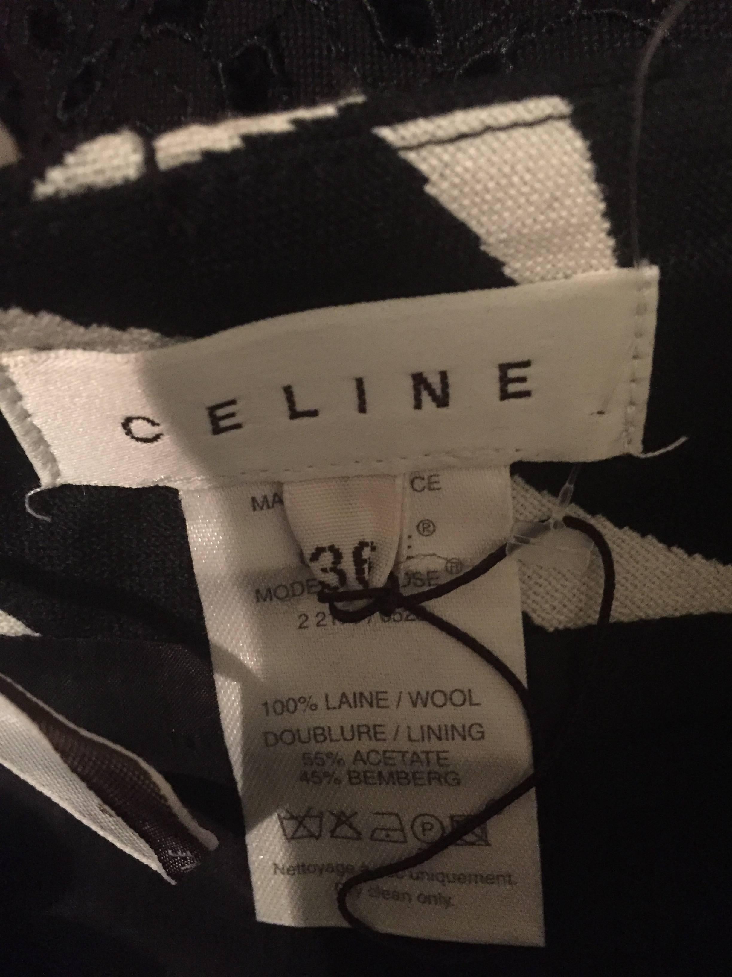 Brand New Celine by Phoebe Philo Black and White Zebra Print A - Line Mini Skirt 2