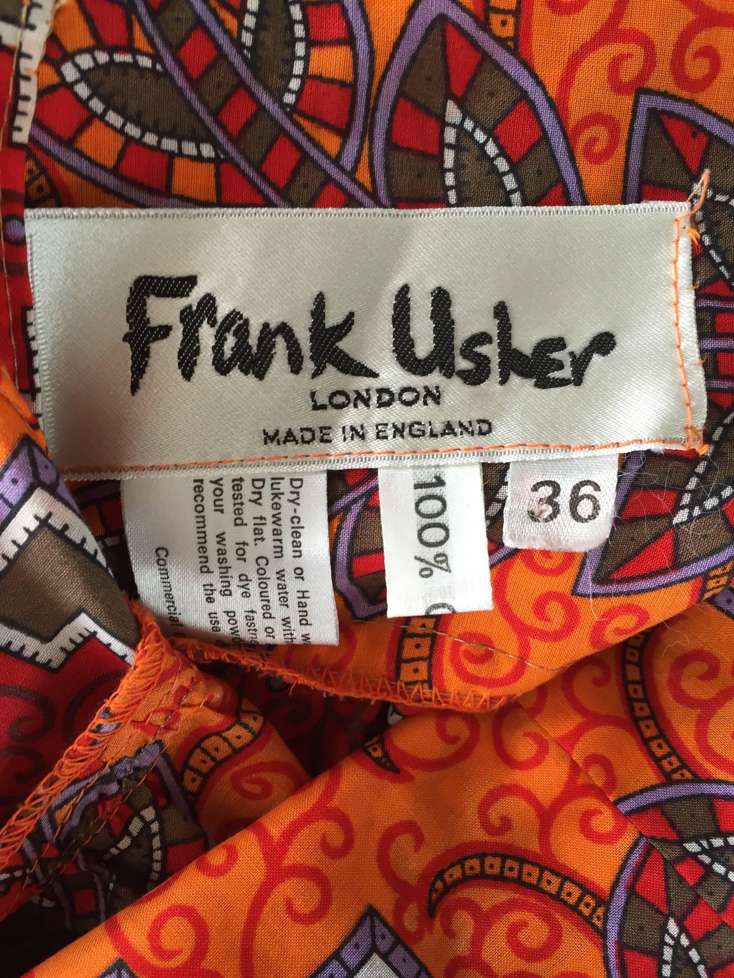 1970s Frank Usher of London Couture Boho Ethnic Tribal Print Halter Maxi Dress For Sale 2