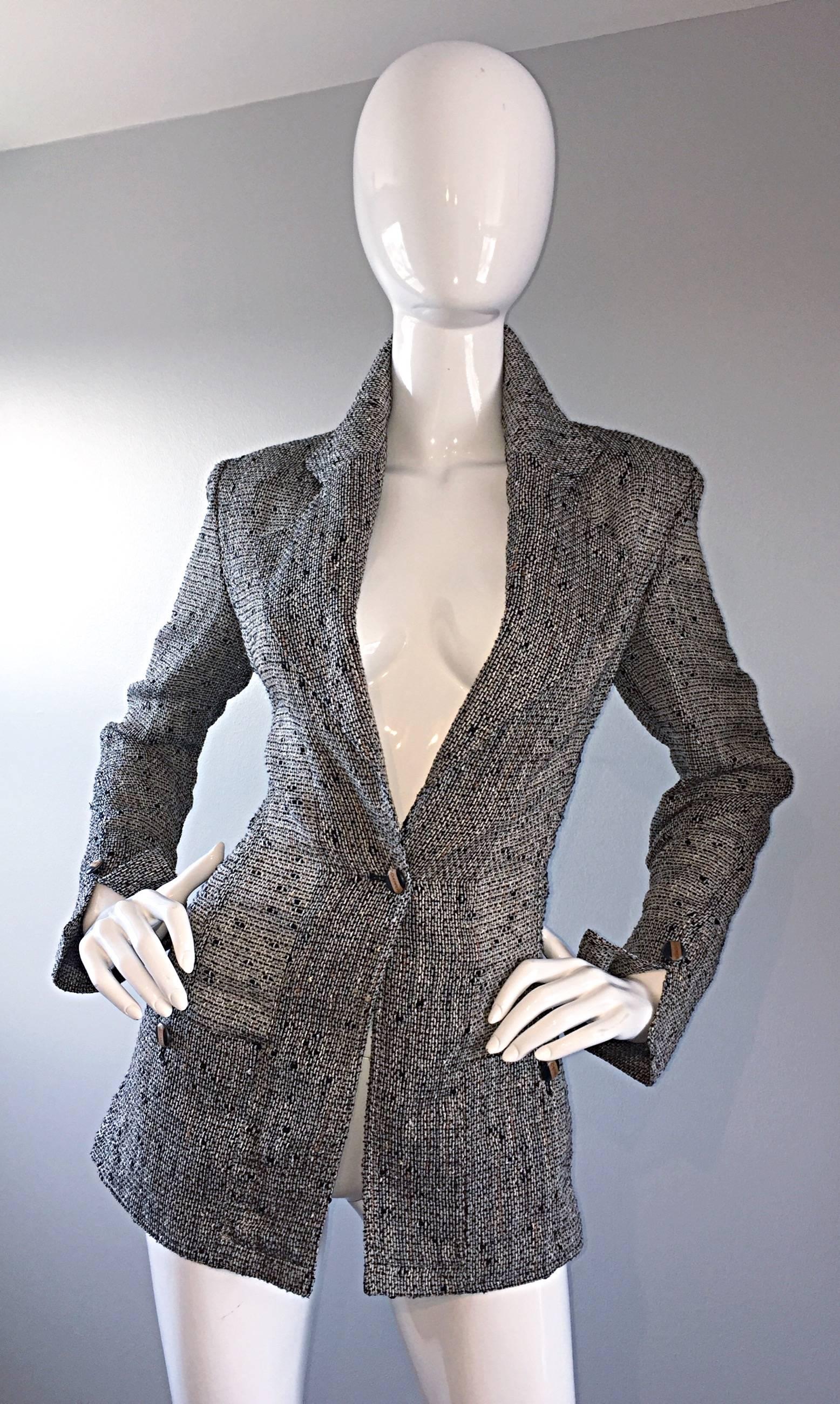 Jean - Jean-Louis Scherrer Coture numerato Vintage Gray Le Smoking Pant Suit Ensemble 1