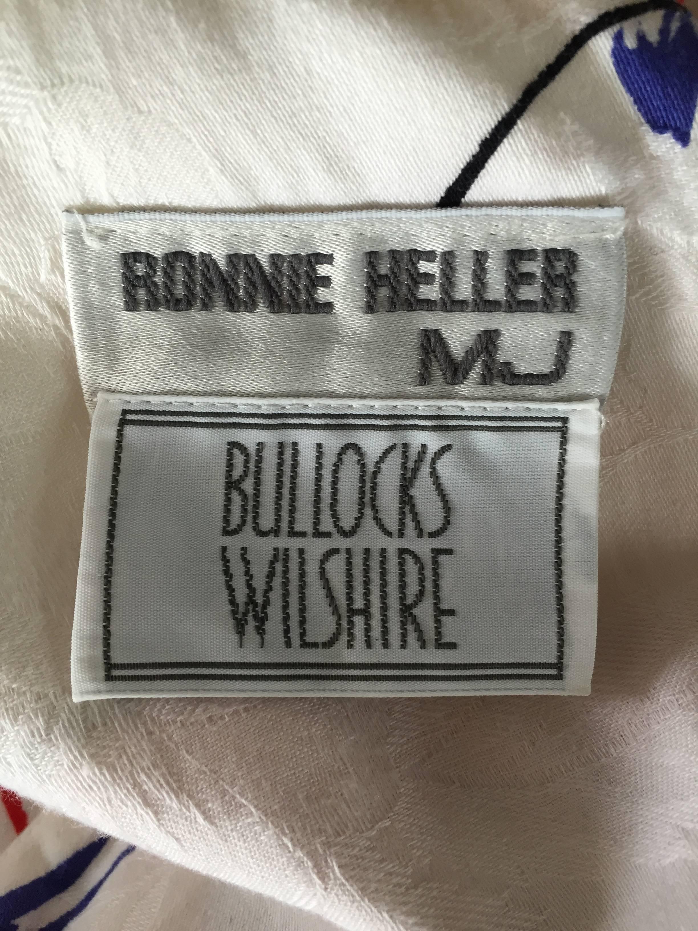Vintage Ronnie Heller for Bullocks Wilshire White Cotton ' Splatter ' Jumpsuit 1