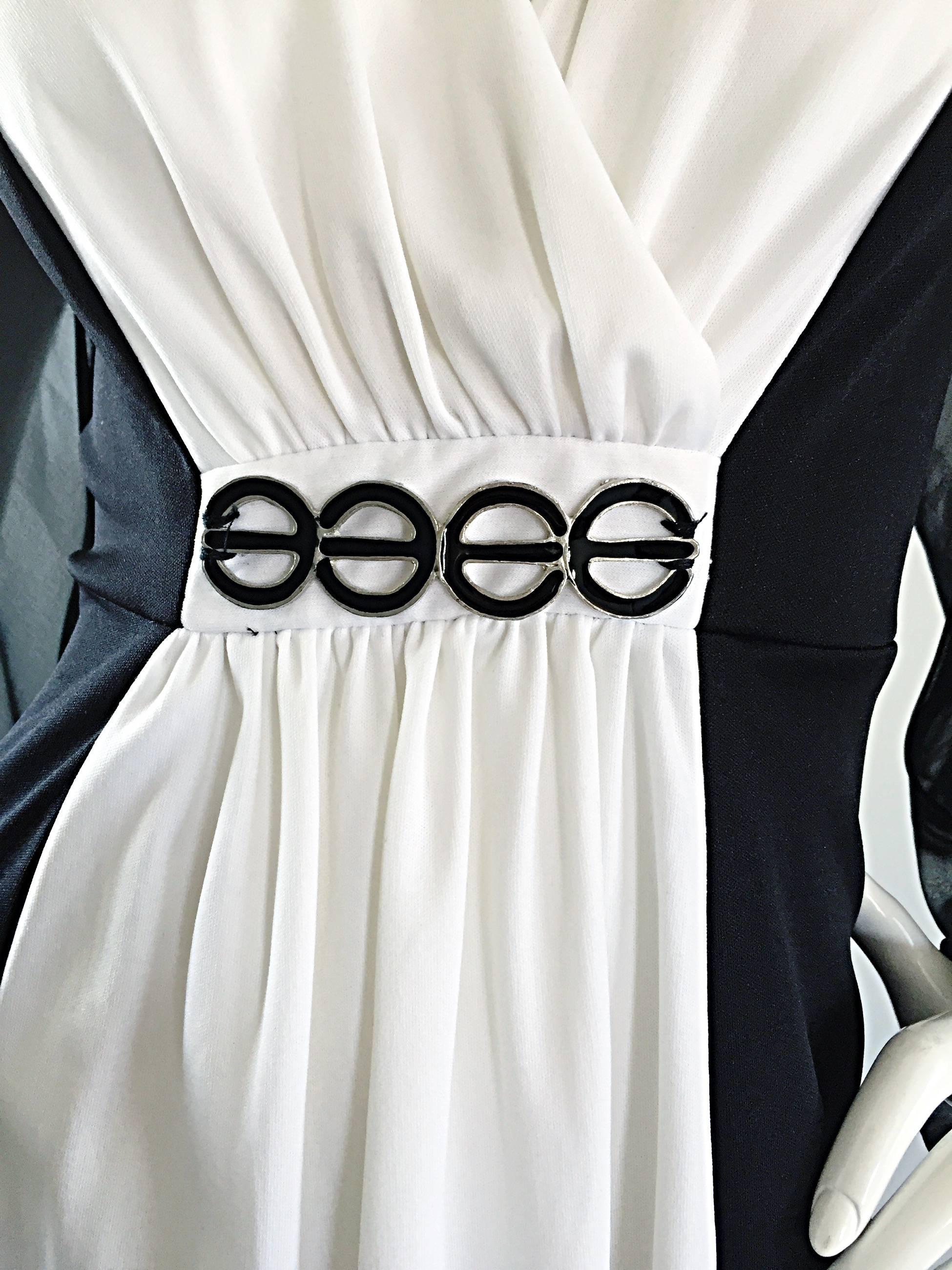 black and white 70s dress