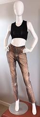 Vintage Roberto Cavalli 1990s Alligator Reptile Print High Waisted Skinny Jeans