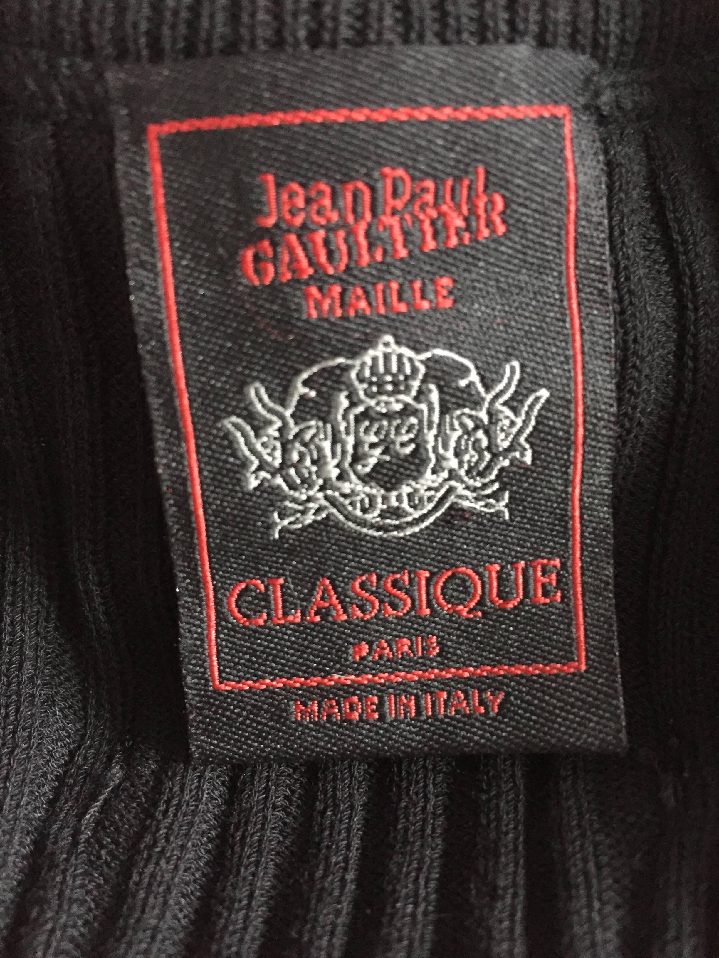 Jean Paul Gaultier Important Vintage Black Hand Crochet Crop Top Bodycon Tank  6