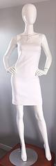 Rare 2000s Gianni Versace White Bondage BodyCon Vintage Dress w/ Medusa Harness