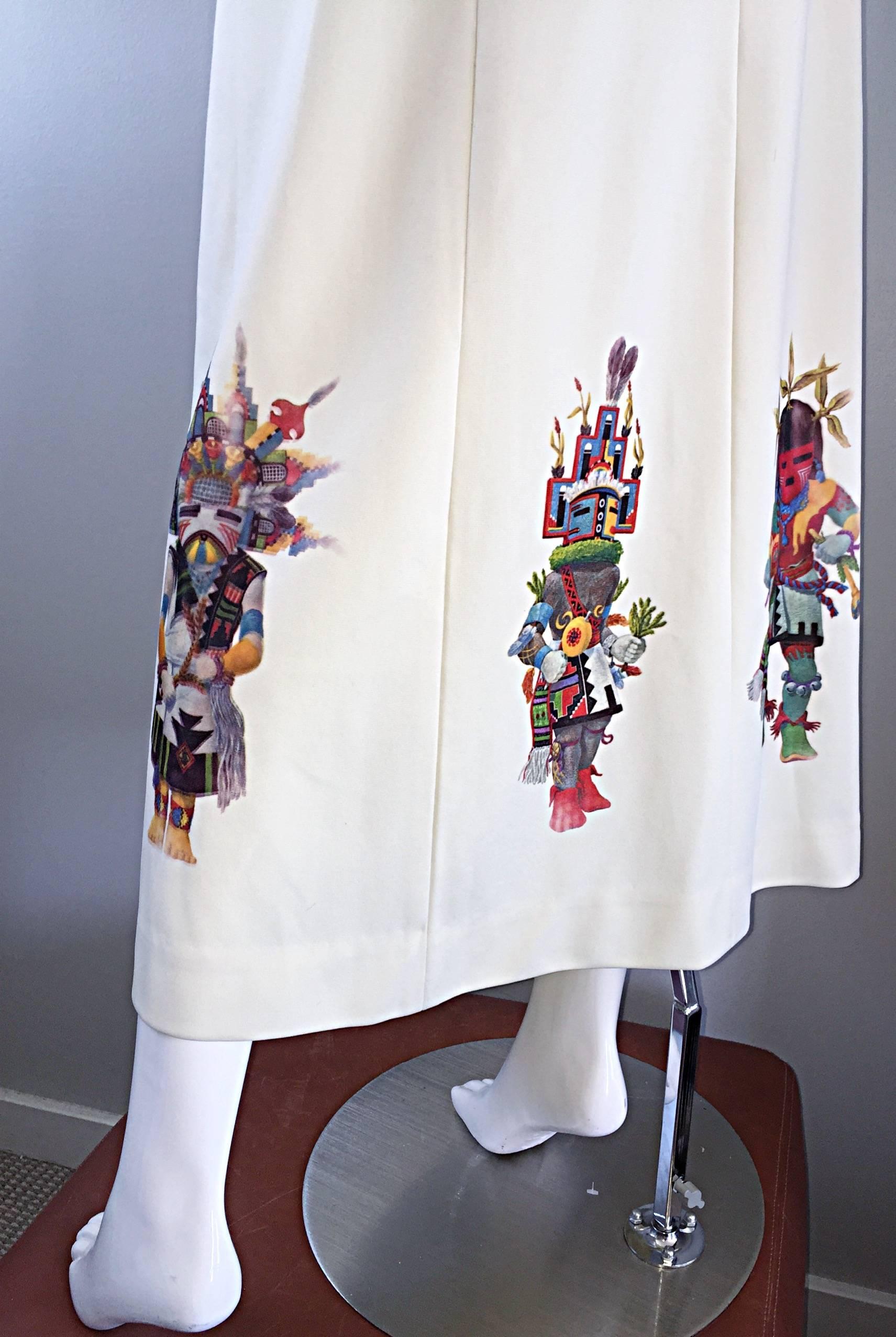 Superbe jupe longue boho des années 1970 Shaman Aztec Mayan Novelty Vintage des années 70 en vente 4