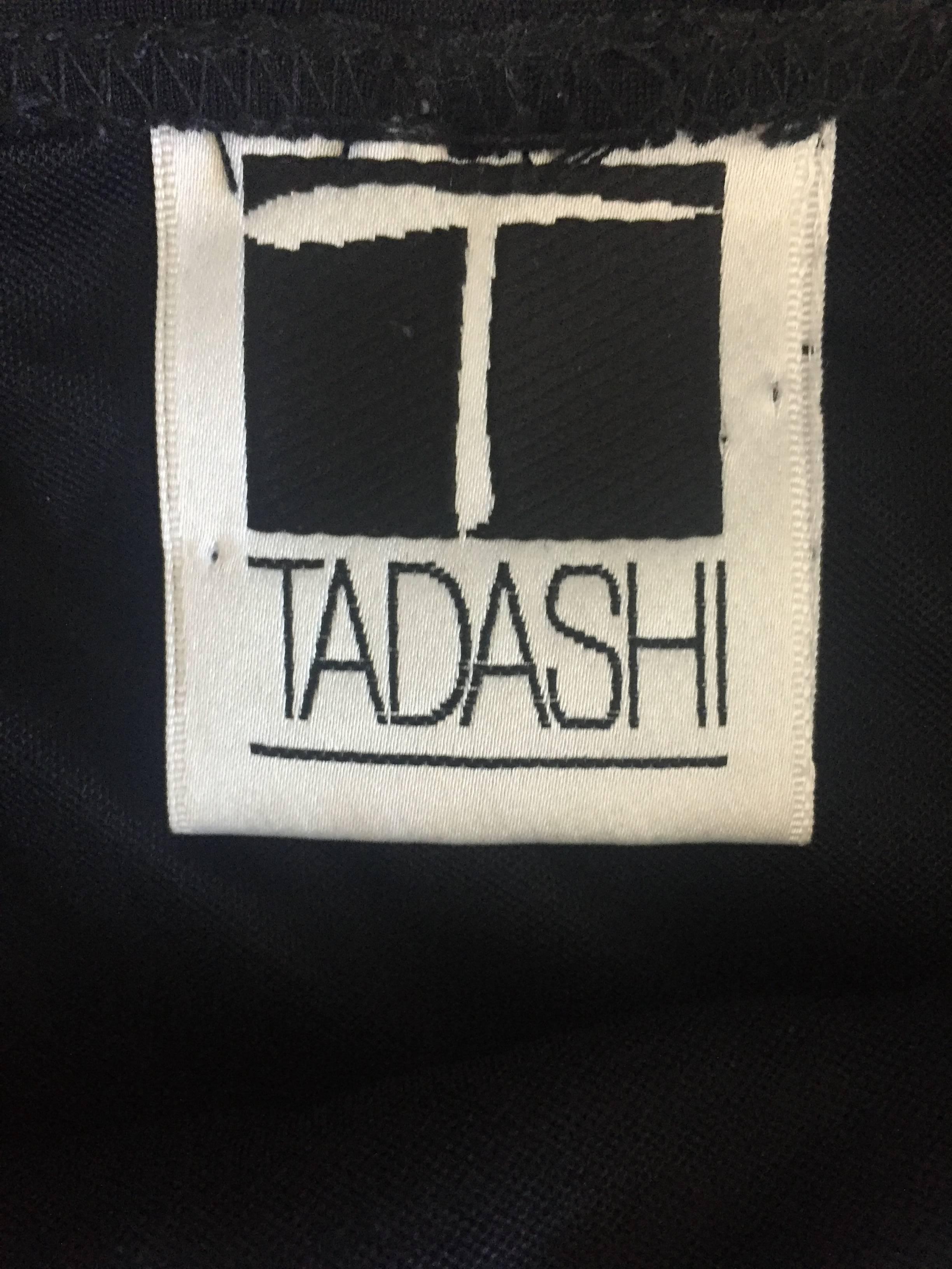 Vintage 1990s Tadashi Shoji Sexy Black Jersey Bodycon Jersey Skirt w/ Gold Chain 5