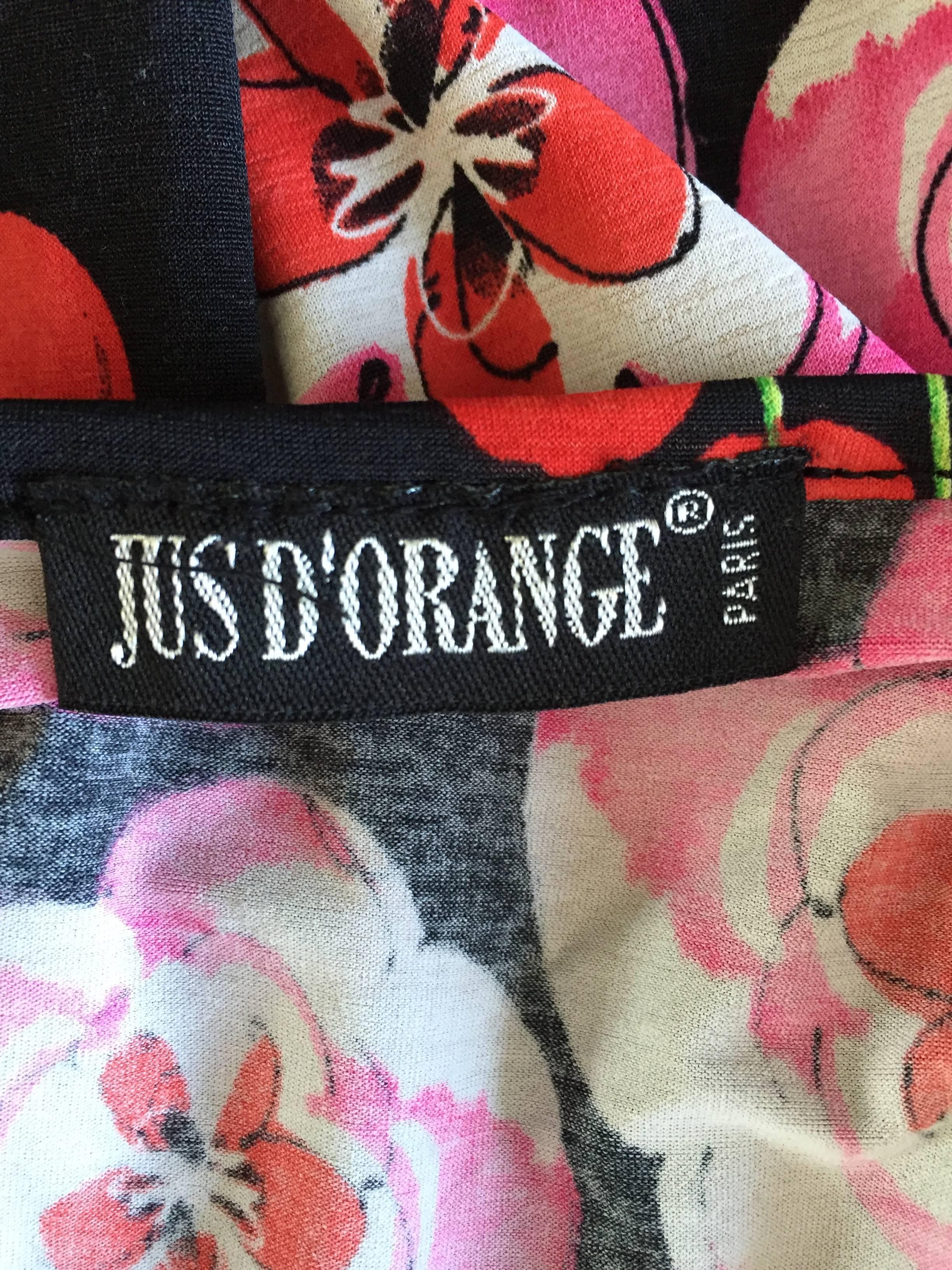 Amazing 1990s Jus D' Orange French Cherry Print Long Sleeve Vintage Jersey Top 3