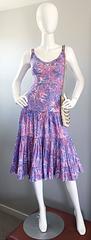 Tracy Feith Purple + Pink ' Starfish ' Print Tie - Dye Cotton Tiered Sun Dress
