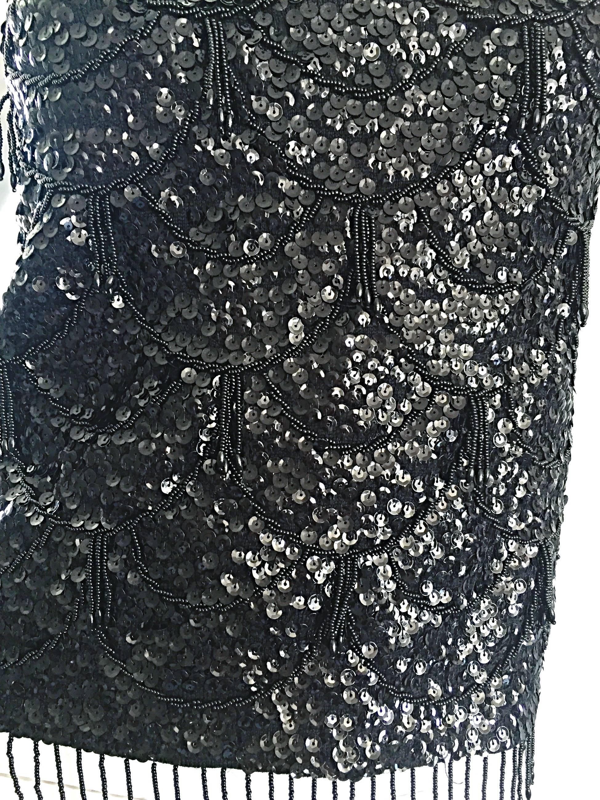 black sequin sleeveless top