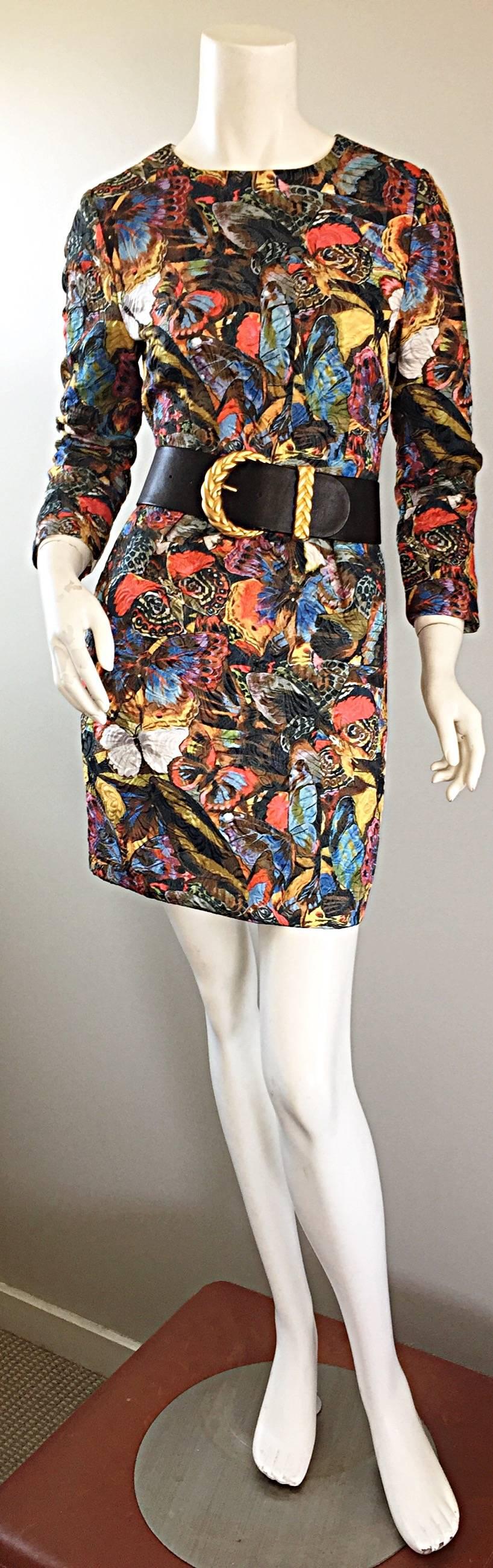 Women's Valentino Sold Out Butterfly Print Beautiful Runway Sample Dress Rt. $4, 300 