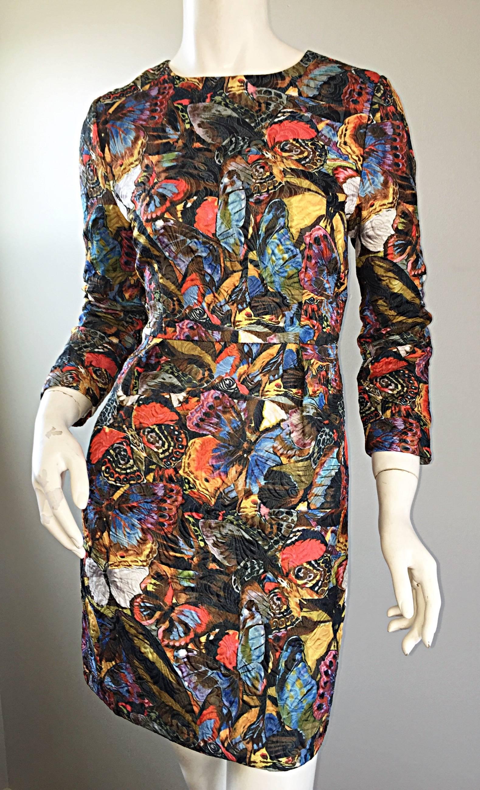 Valentino Sold Out Butterfly Print Beautiful Runway Sample Dress Rt. $4, 300  In Excellent Condition In San Diego, CA