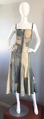 Rare Ralph Lauren ' Blue Label ' 1990s Patchwork Distressed Denim Corset Dress