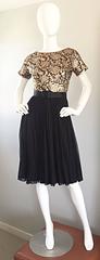 1950s Elliette Lewis Gold + Silver + Bronze Silk Brocade Vintage Chiffon Dress