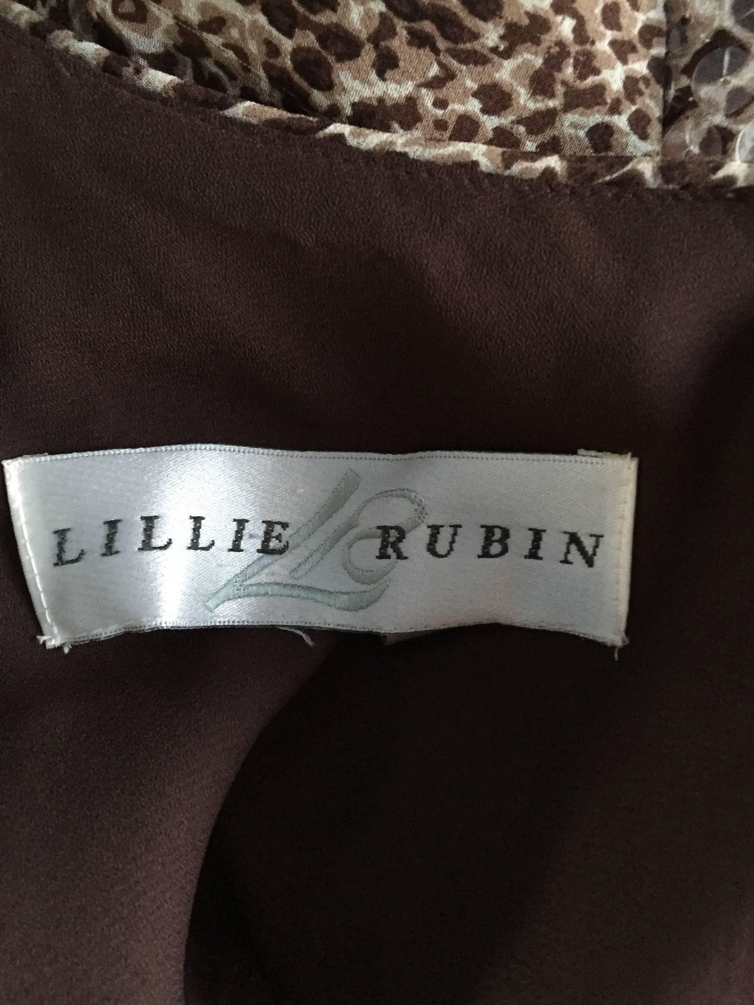 1990er Jahre Lillie Rubin Seide Chiffon Pailletten Schlangenhaut Druck Vintage Babydoll Kleid  im Angebot 5