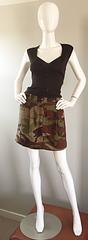 Michael Kors Collection 2013 Size 6 Runway Camouflage Green Brown Linen Skirt