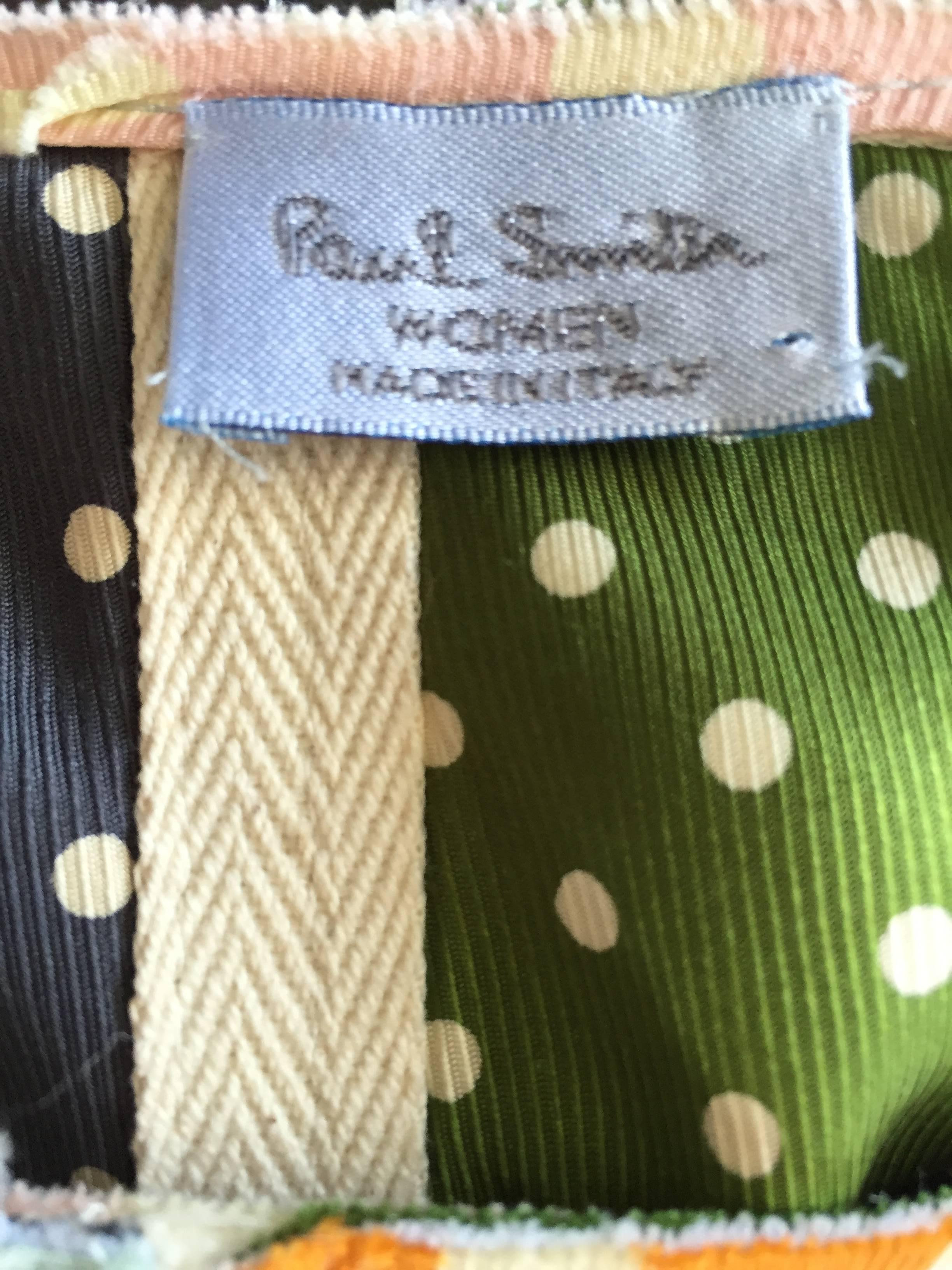 Rare 1990s Paul Smith Polka Dot ' Tie ' Asymmetrical Vintage A - Line Boho Skirt 2