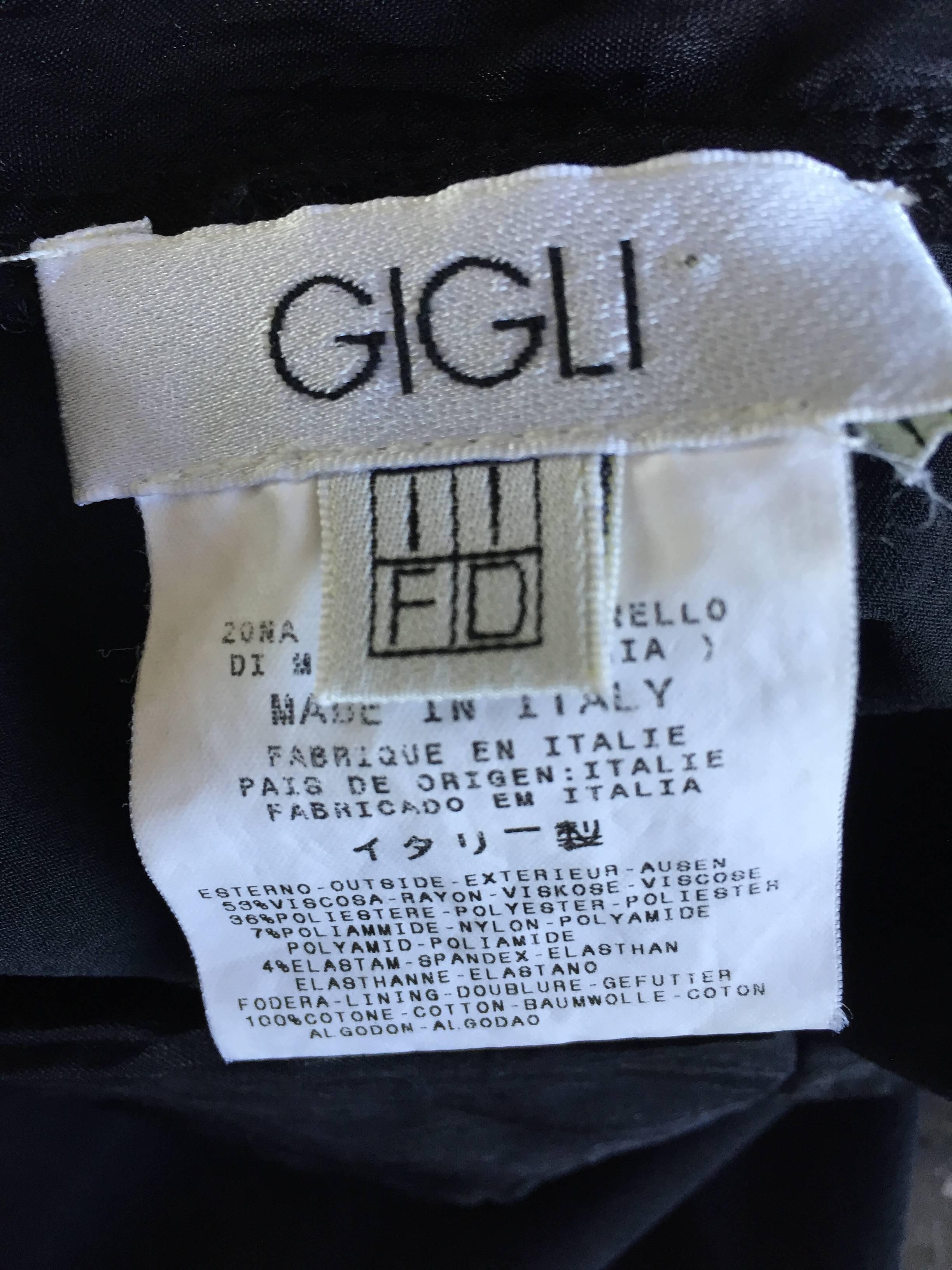 Romeo Gigli Vintage 90s Sexy Black Jersey One Shoulder ' Slashed ' Bodycon Dress 6