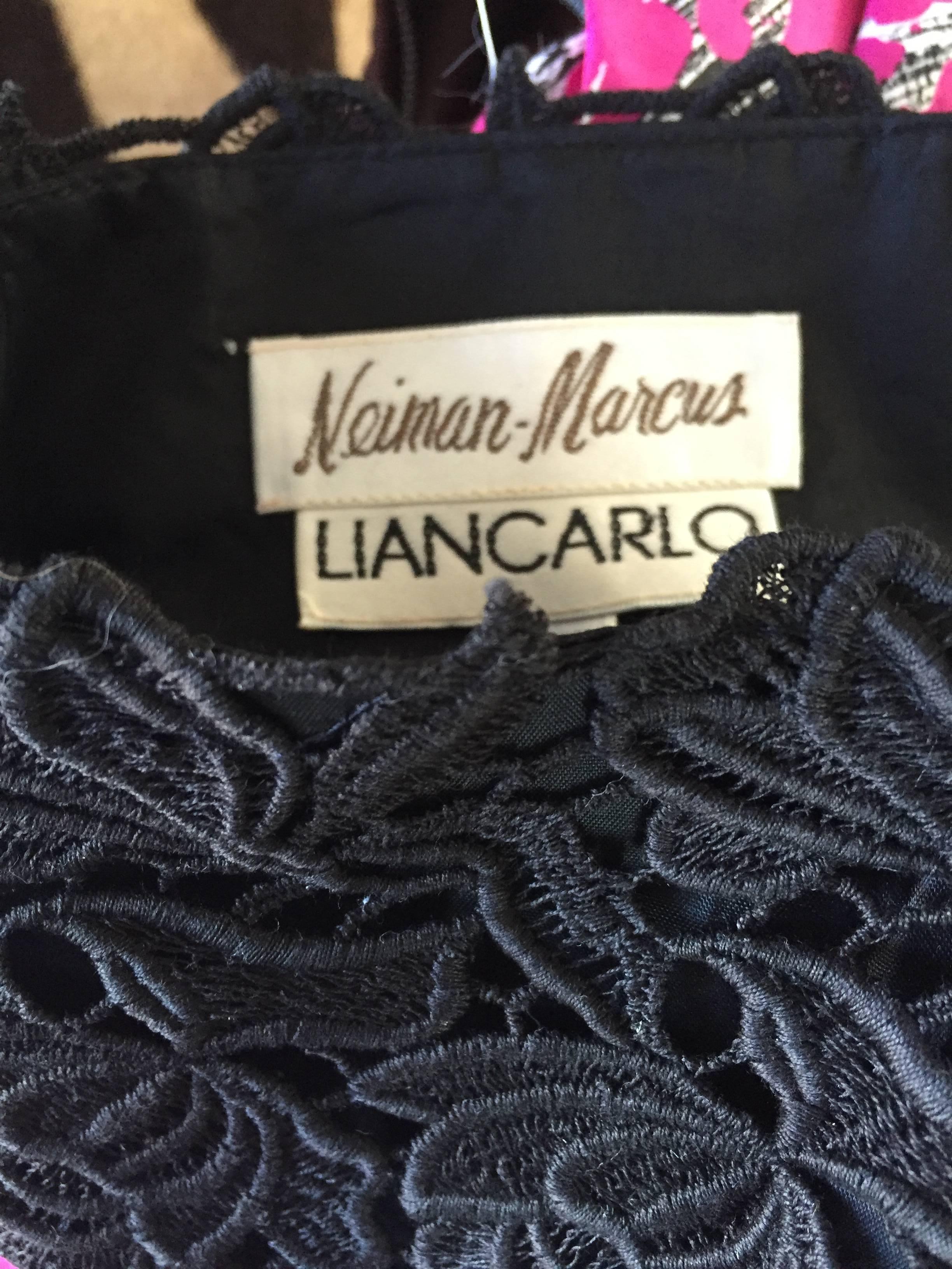 Liancarlo Neiman Marcus - Vestito vintage rosa, nero, bianco e leopardato senza spalline in vendita 5