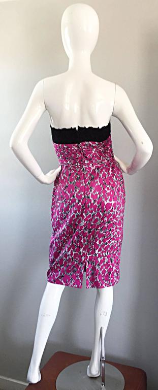 strapless open back dress Leopard Print Lace Trim Bodycon Mini Dress