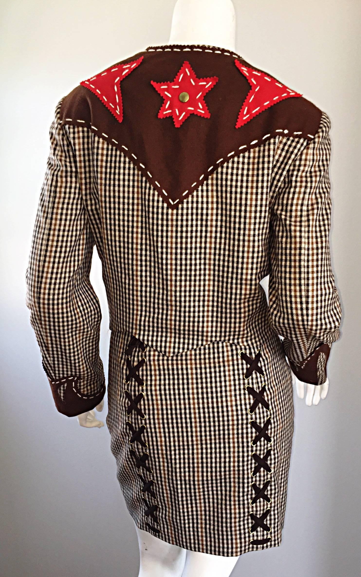 Women's Rare Moschino Cheap and Chic Vintage Early 90s Heart Cut - Out ' Sheriff ' Suit