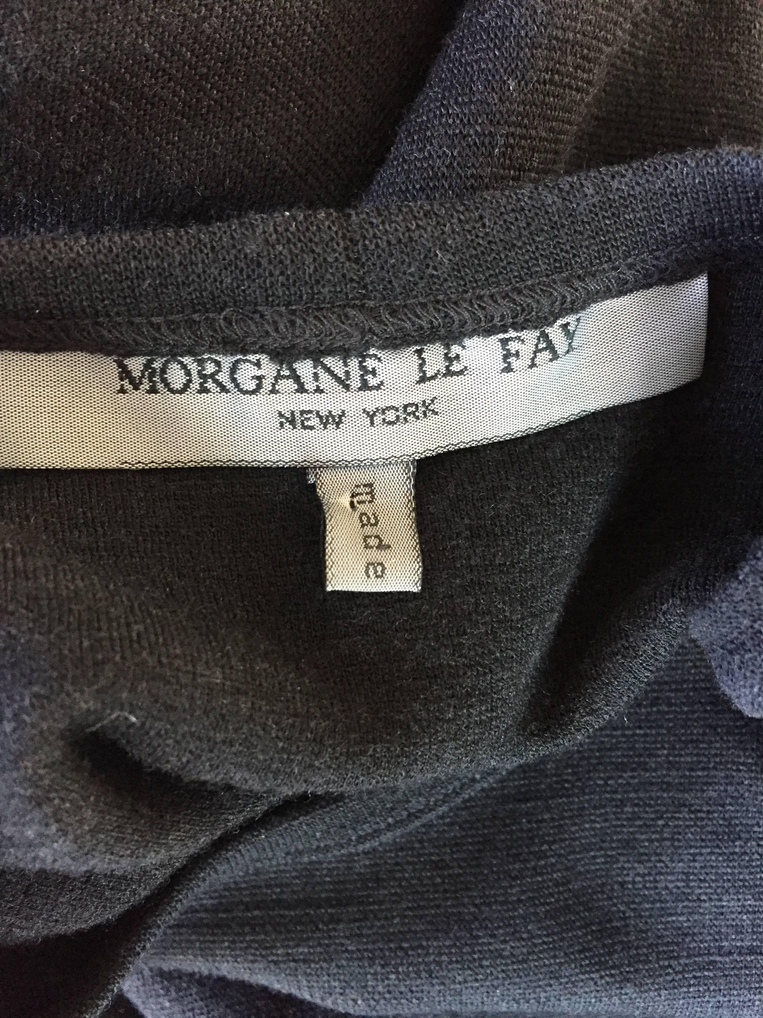 1990s Morgane Le Fay ' Slash Sleeve ' Black Long Sleeve Tie Belted Vintage Dress For Sale 3