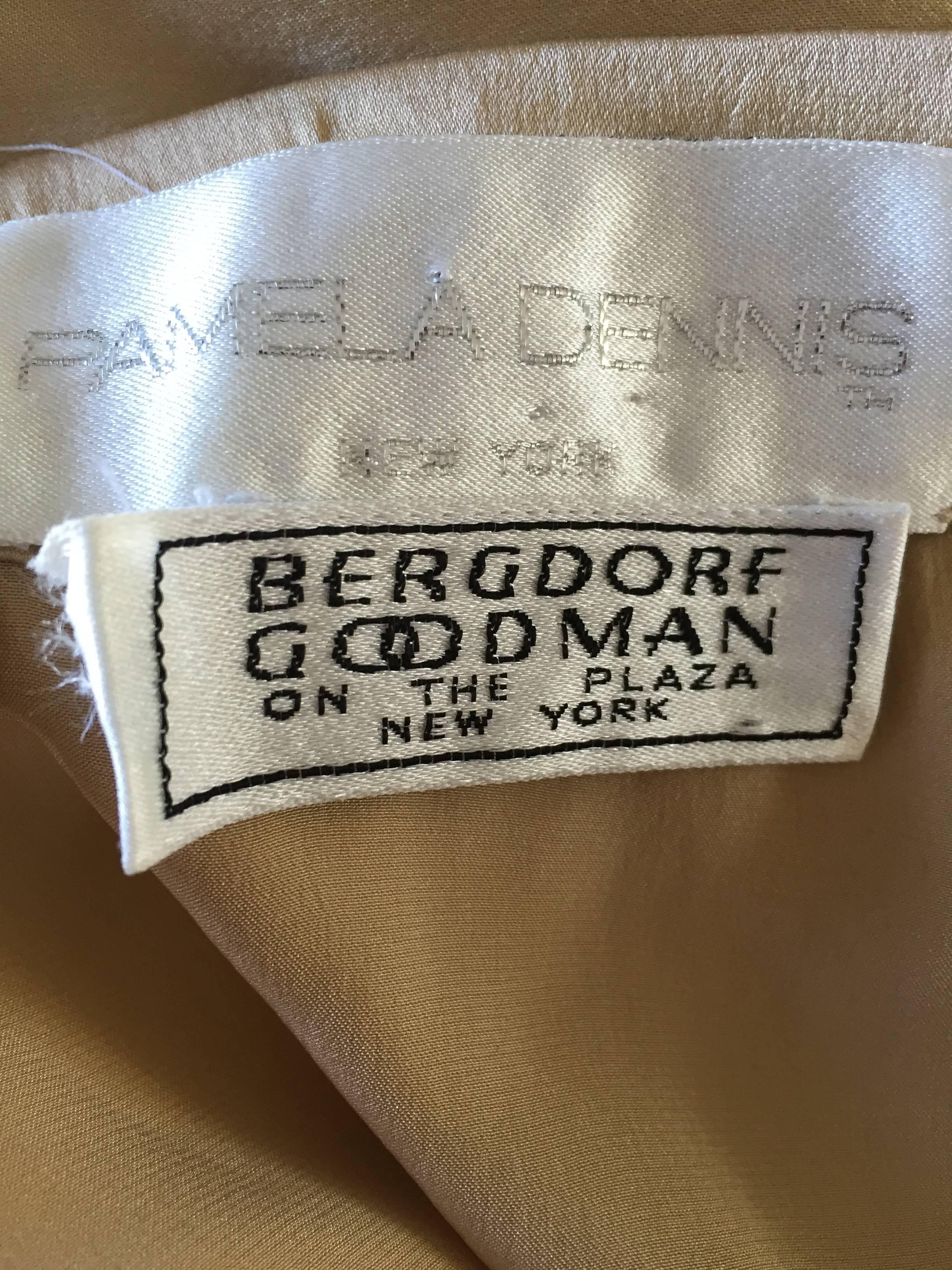 Pamela Dennis Couture Vintage Gold ' Liquid ' Silk Grecian Long Evening Skirt For Sale 3