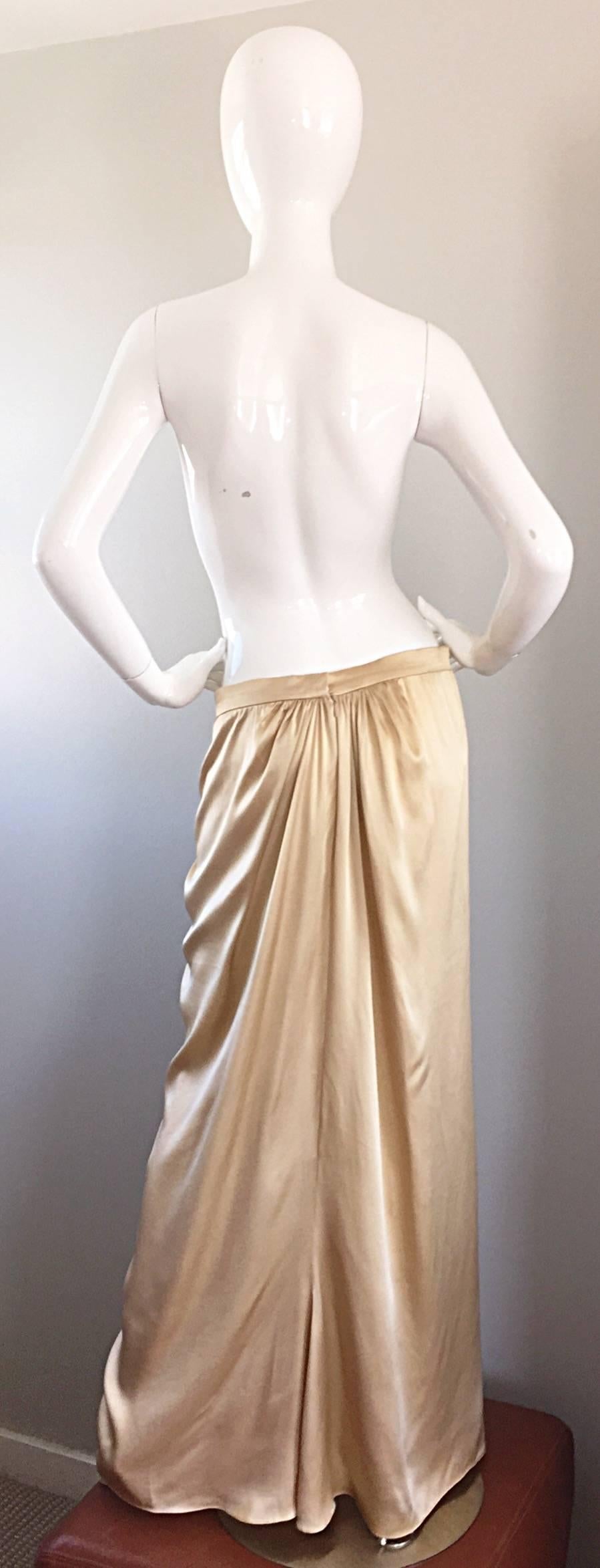 gold silk skirt