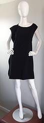 1990s Jil Sander Minimalist Black Deconstructed Asymmetrical Draped Dress 90s