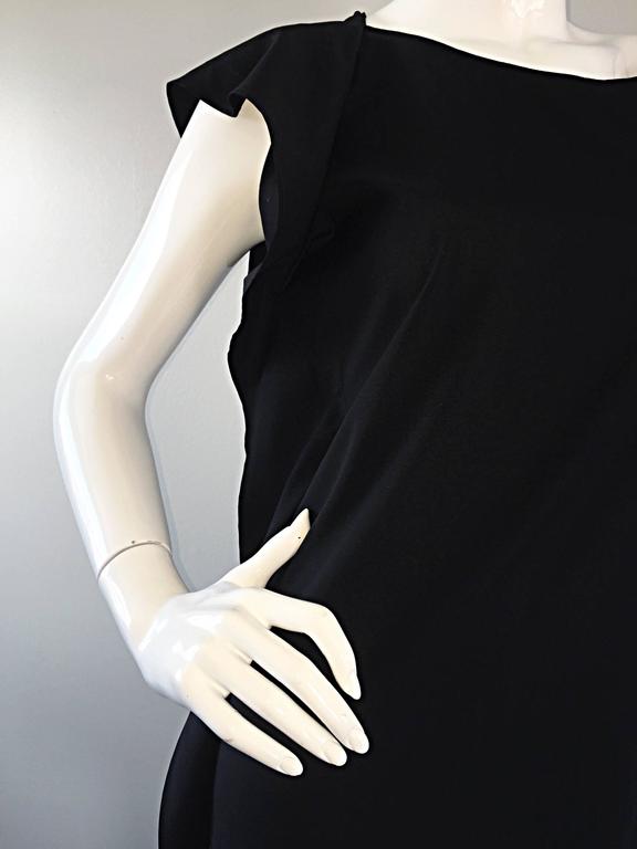 1990s Jil Sander Minimalist Black Deconstructed Asymmetrical Draped Dress  90s For Sale at 1stDibs | minimalist black dress, 90's 1990s minimalist  fashion, 90s black dress with white shirt