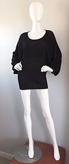 1980s Azzedine Alaia Black Dolman Sleeve Vintage 80s Mini Dress or Sweater