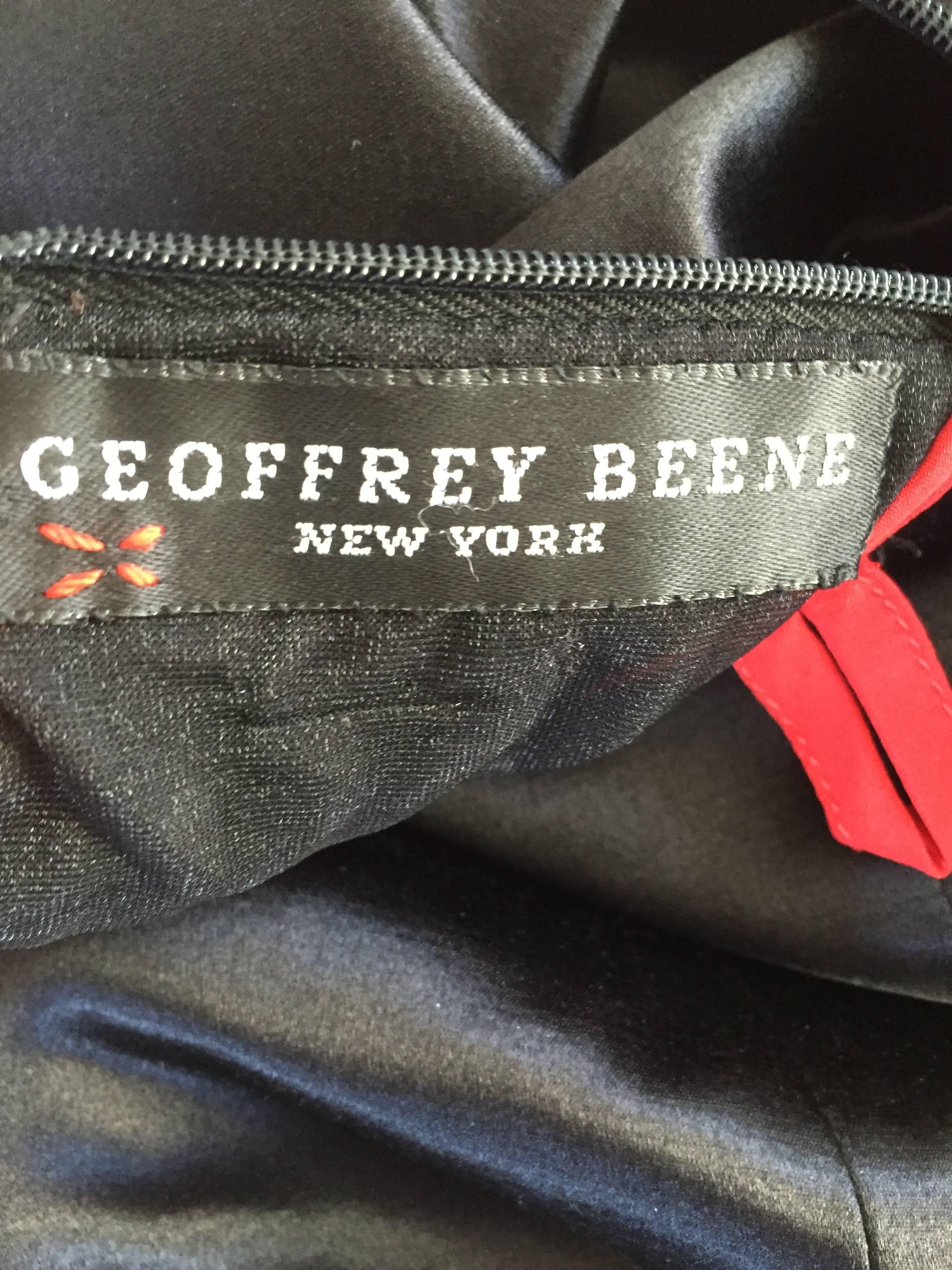 Rare Vintage Geoffrey Beene Black Silk Satin Cropped Jumpsuit / Cat Suit 5