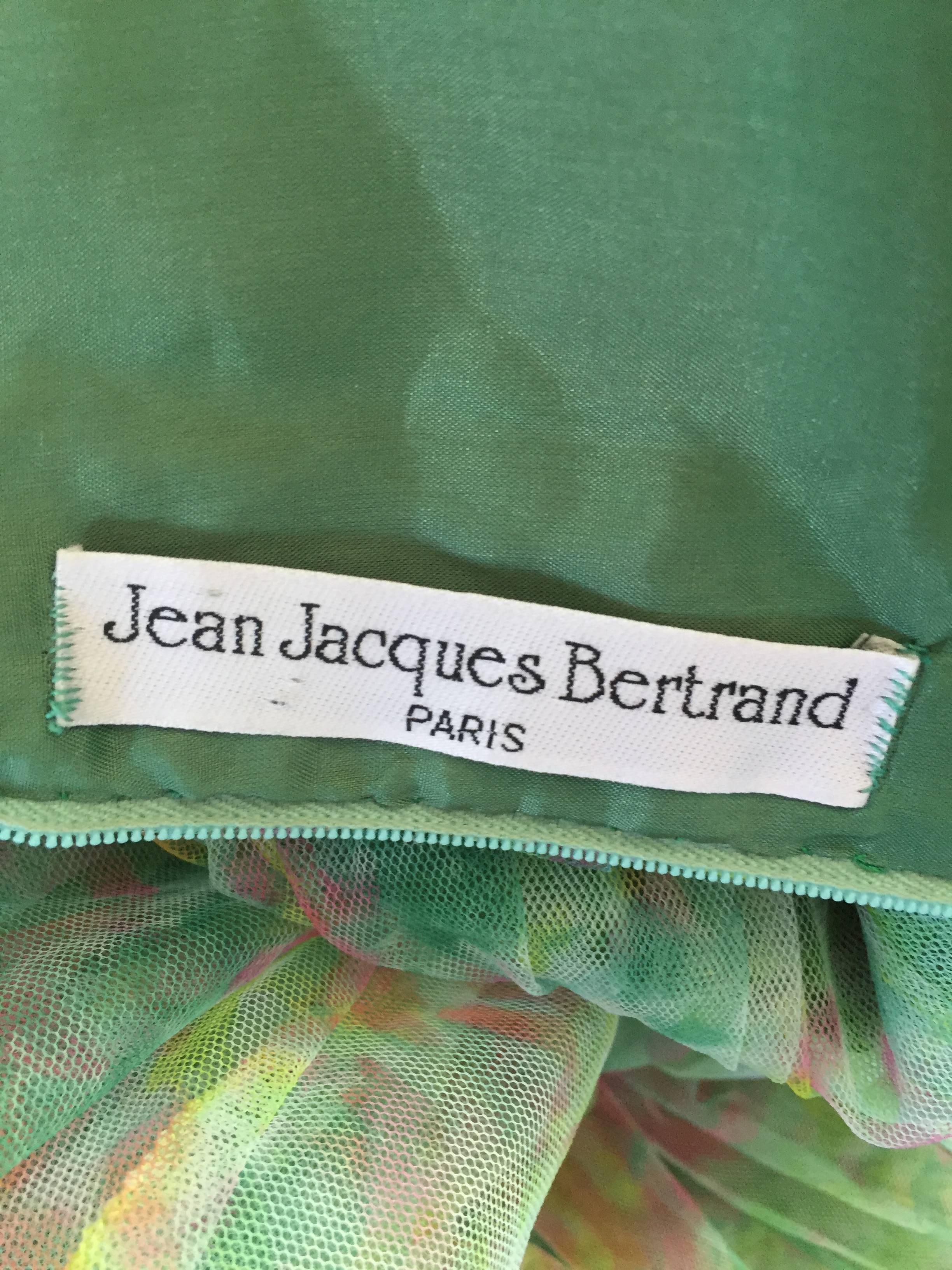 Breathtaking Vintage Jean Jacques Bertrand Couture Strapless Watercolor Gown 5