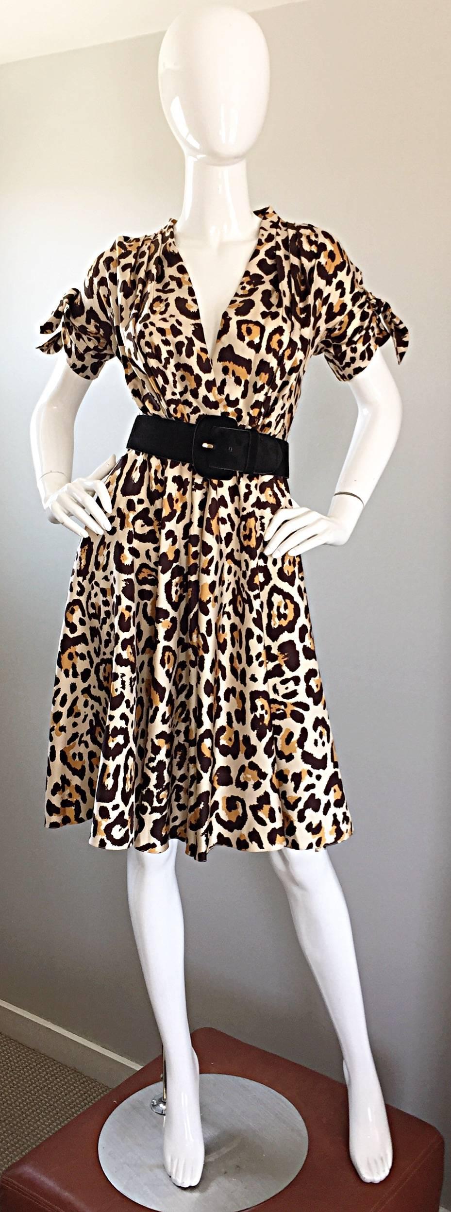 cheetah silk dress