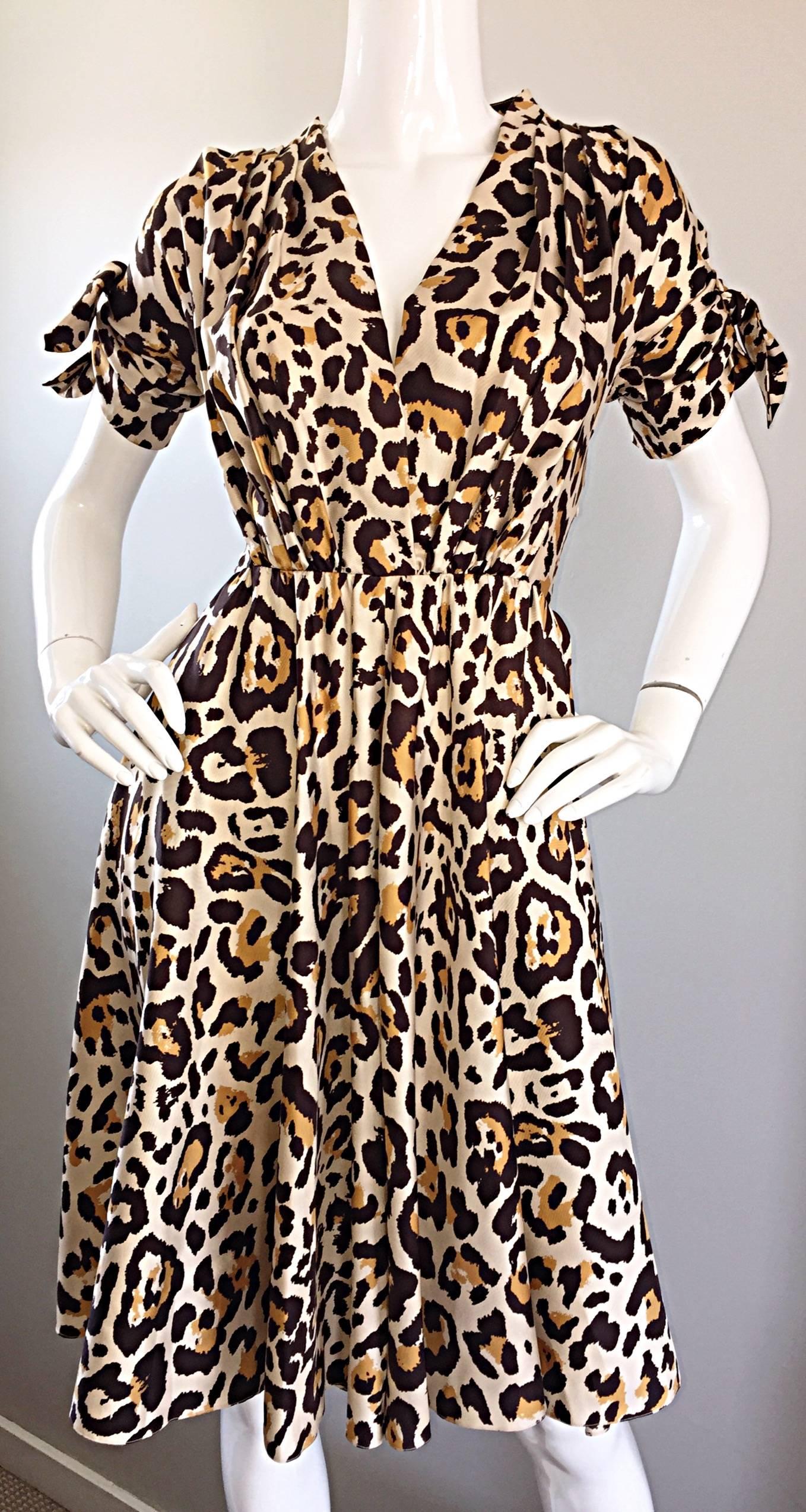 cheetah print silk dress